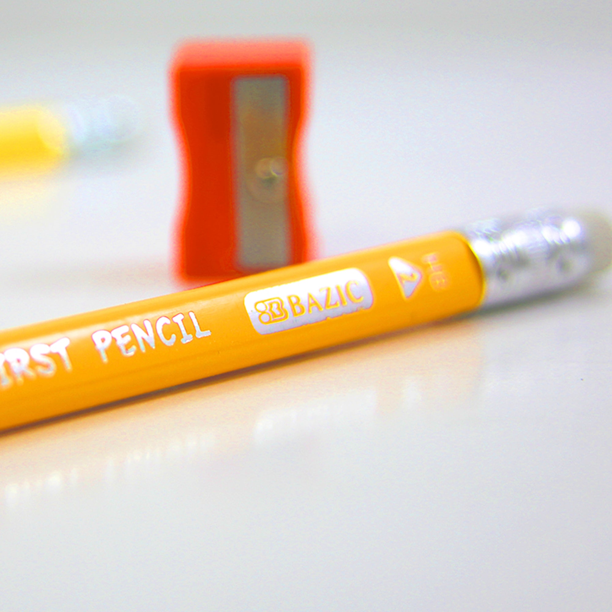 BAZIC The First Tri-Angle Jumbo #2 HB Pencils with Eraser & Sharpener, Bigger 3.25mm Lead, 3 Count