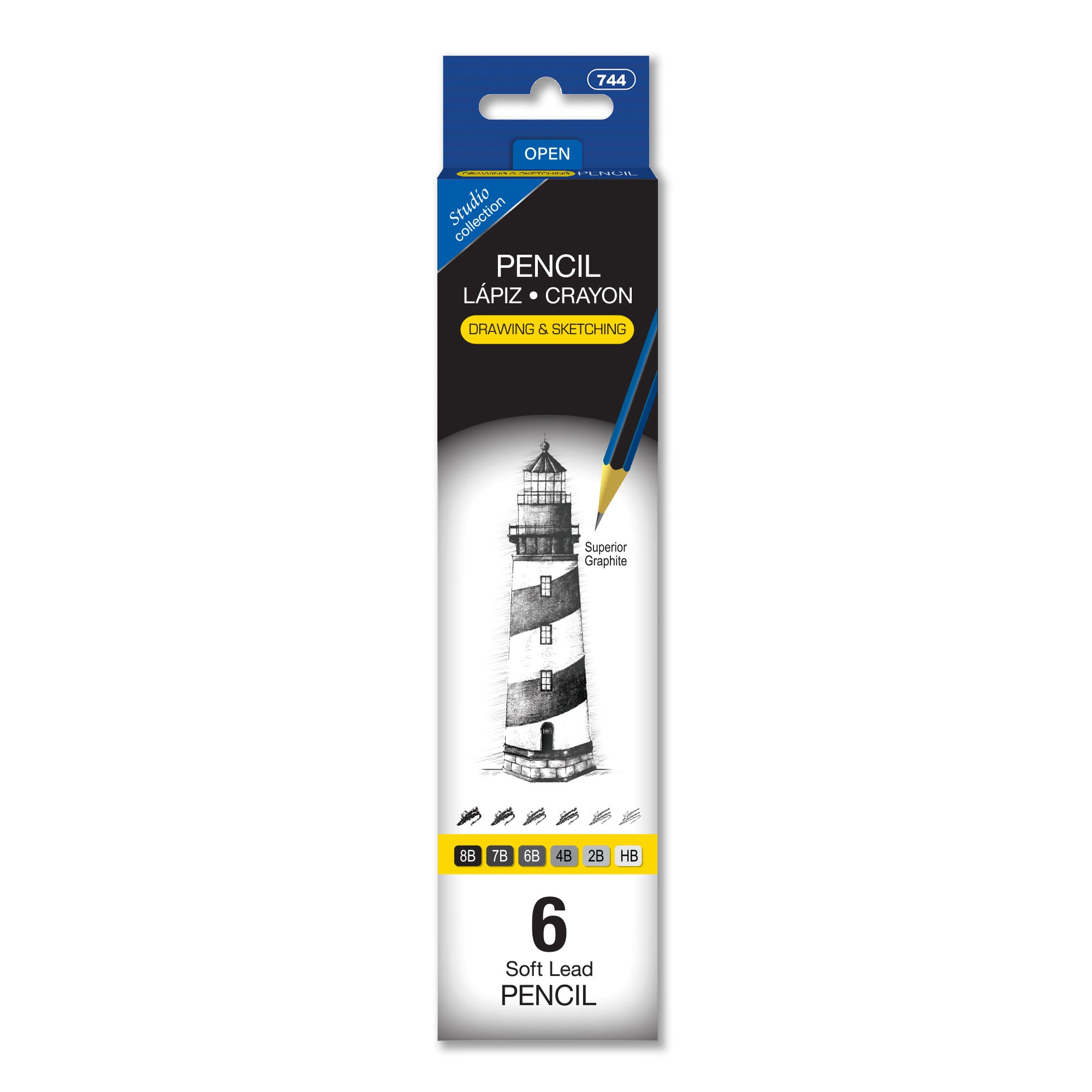 Drawing & Sketching Pencil Set, 6 Soft Lead Pencils