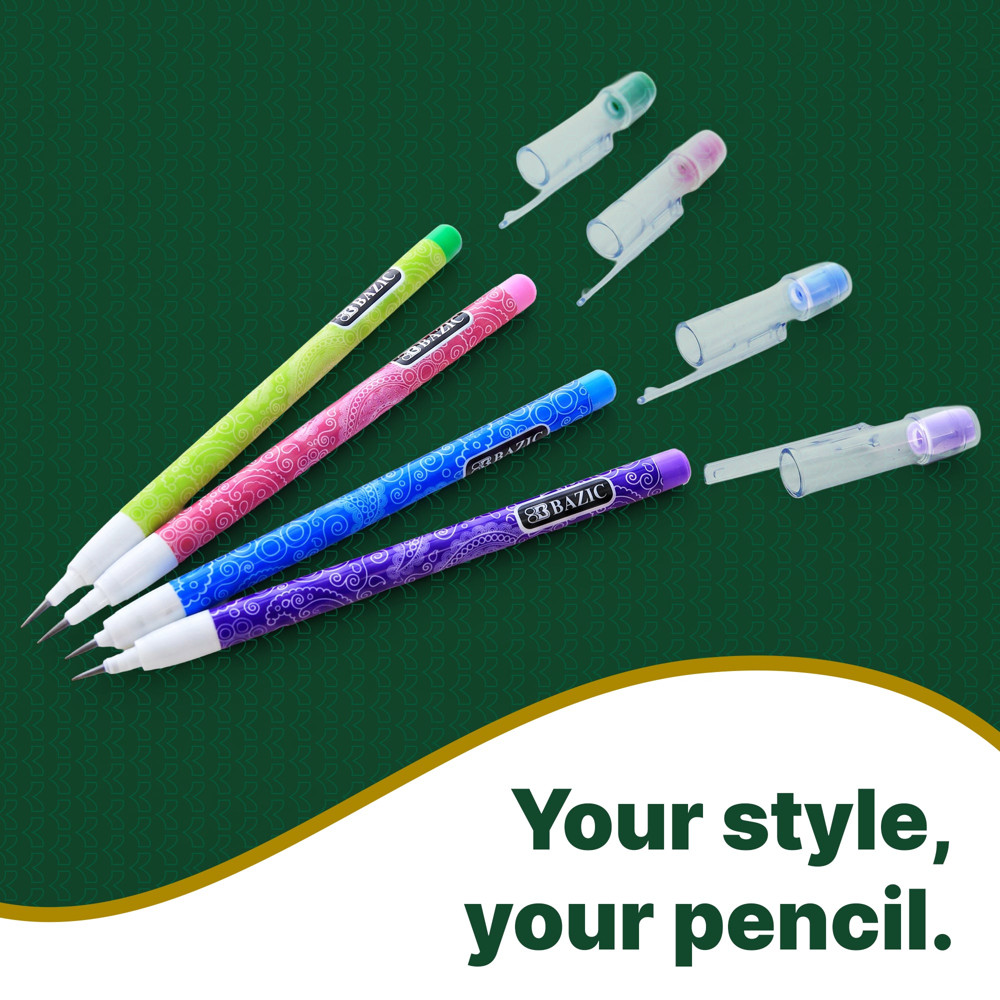 Paisley Multi-Point Mechanical Pencils, 8 Count