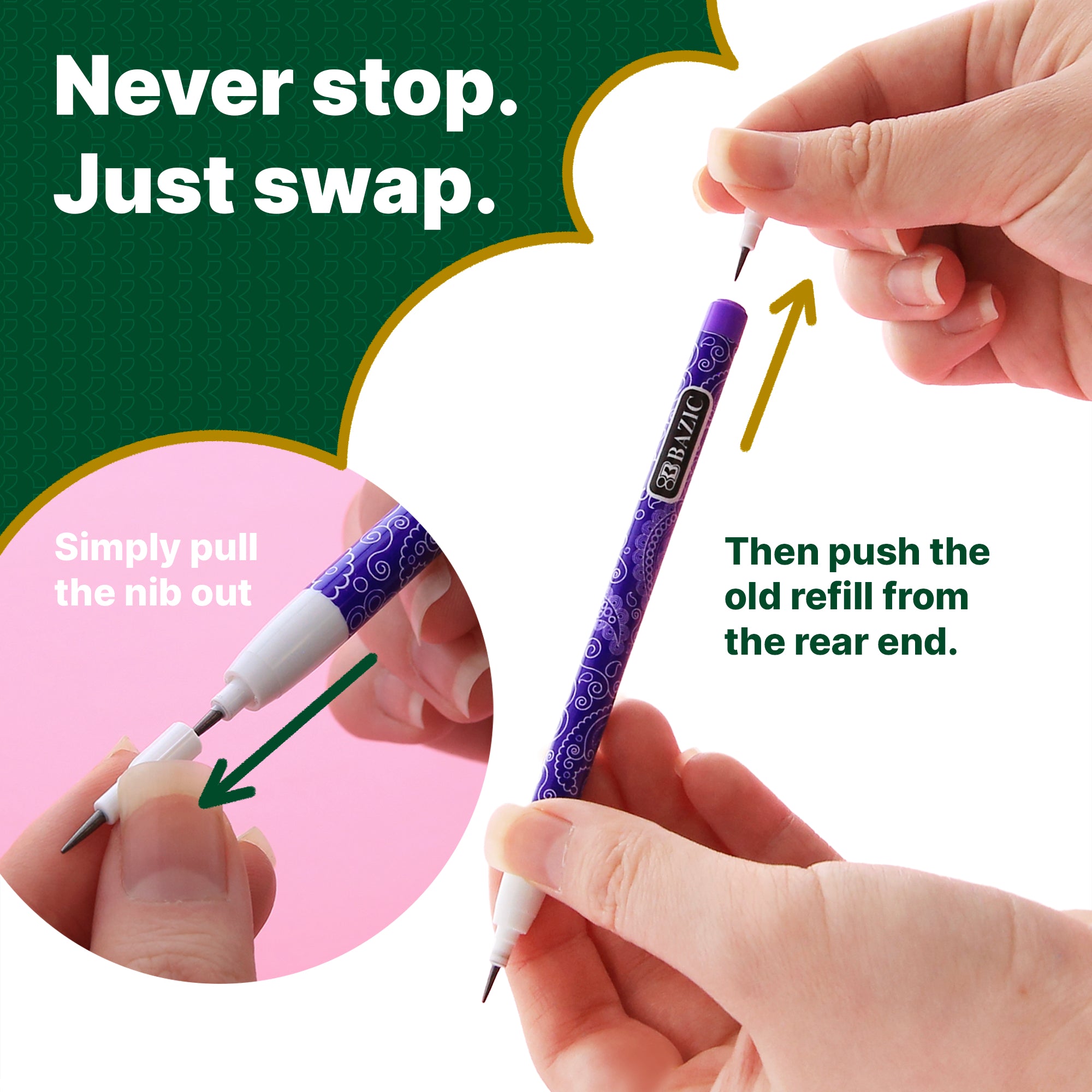 Paisley Multi-Point Mechanical Pencils, 8 Count