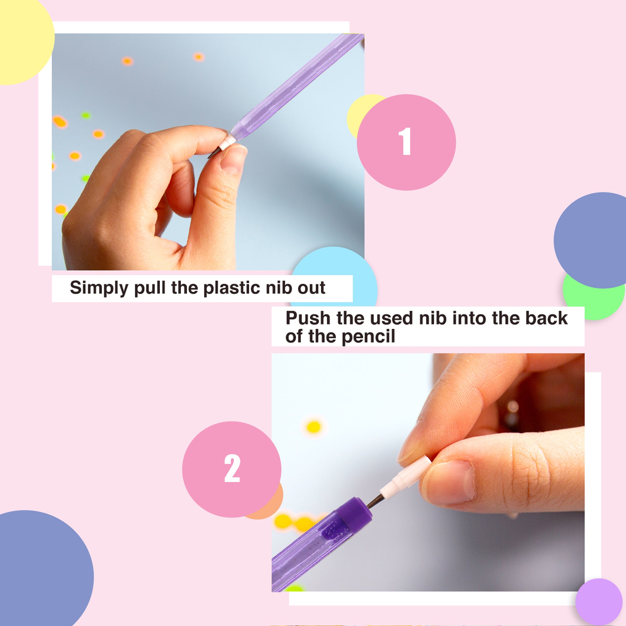 #2 Multi Point Pencils with Erasers, 8 Count