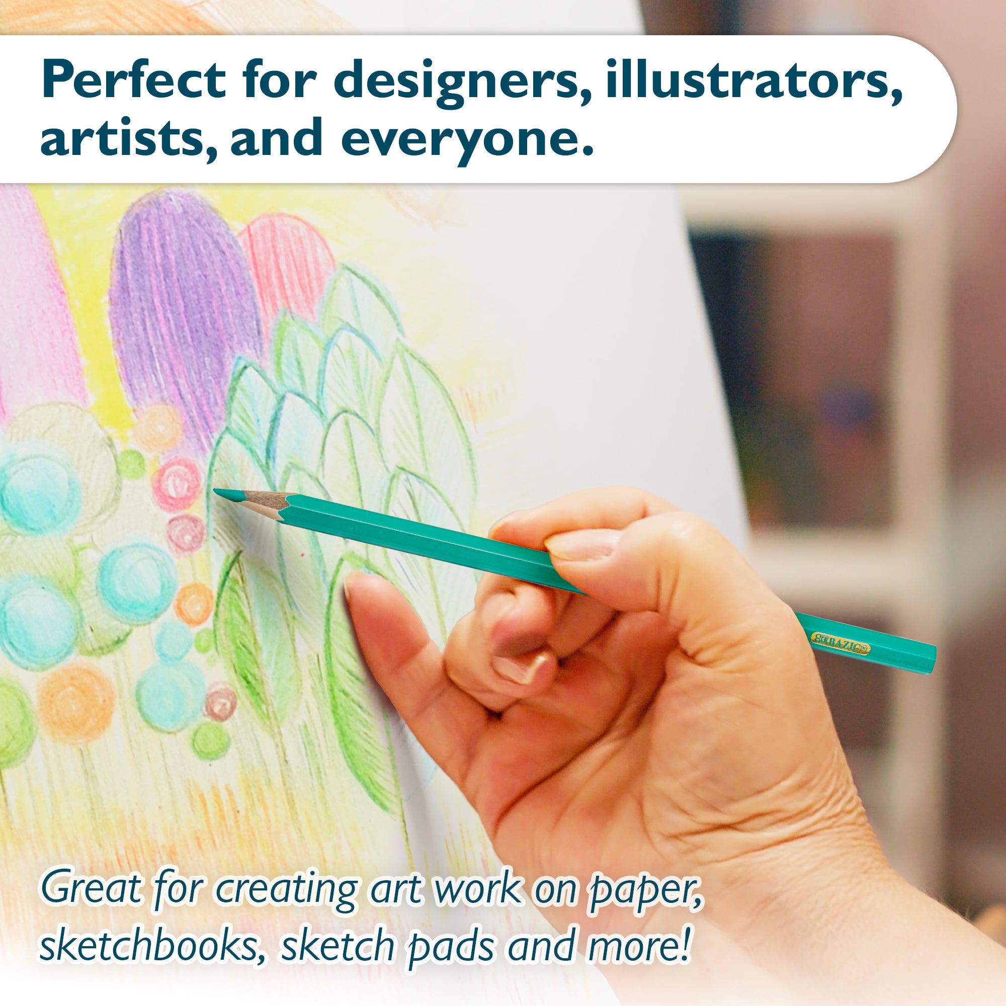 24 Colors Colored Pencils, Smooth Color Lead