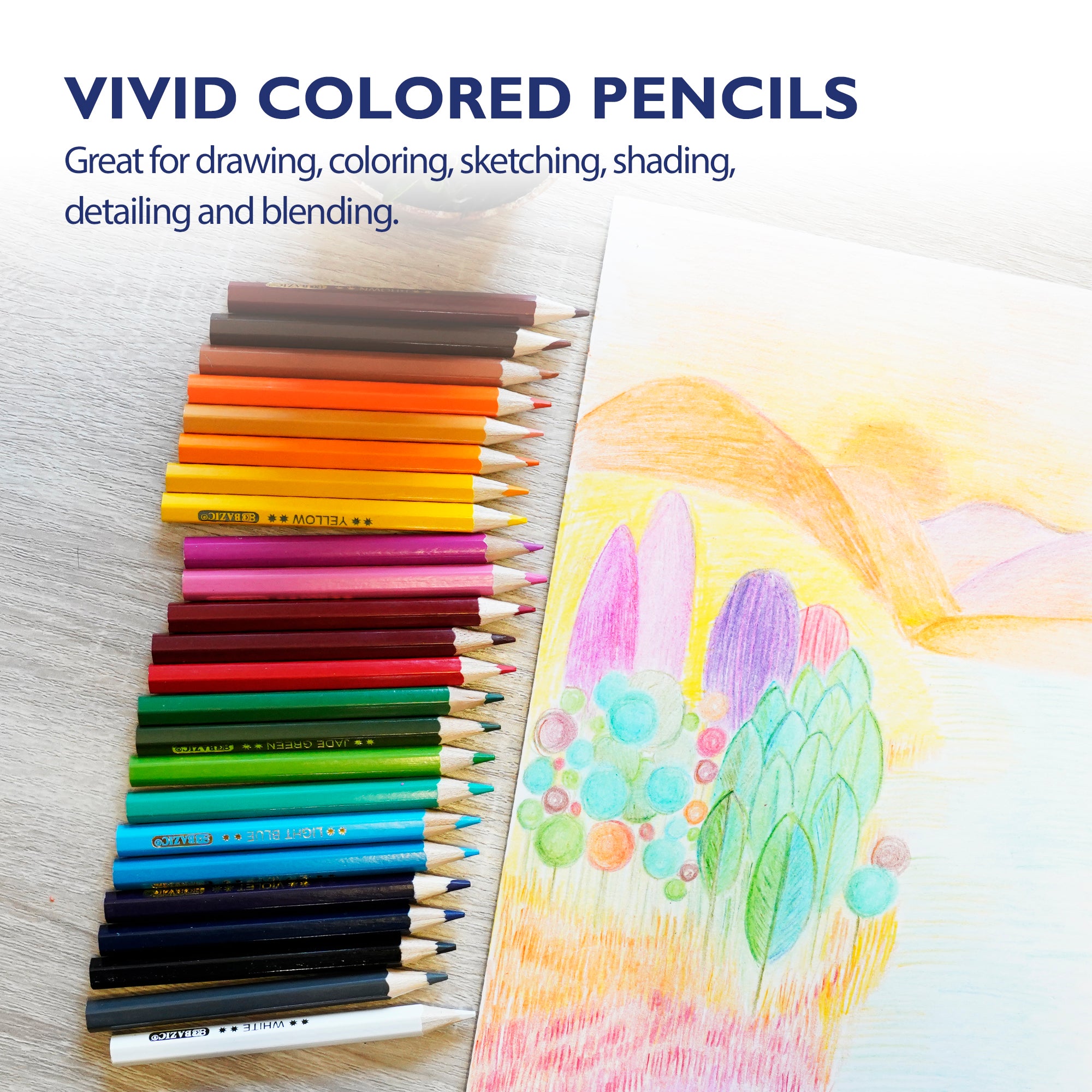 Mini Colored Pencils, Pre-Sharpened, 24 Count