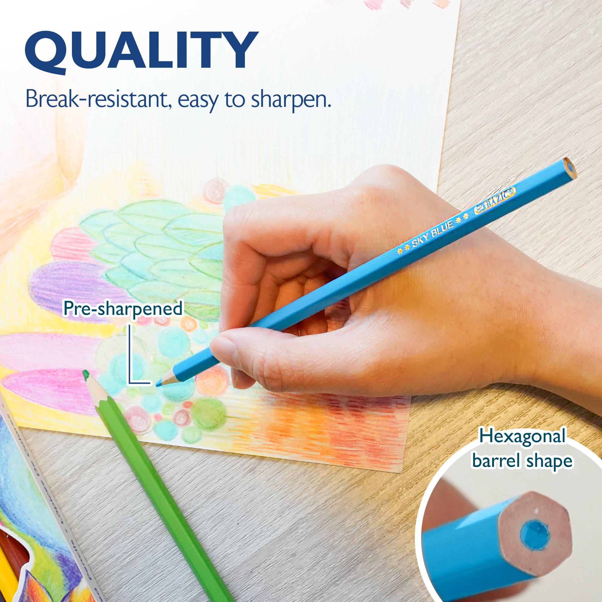 24 Colors Colored Pencils, Smooth Color Lead