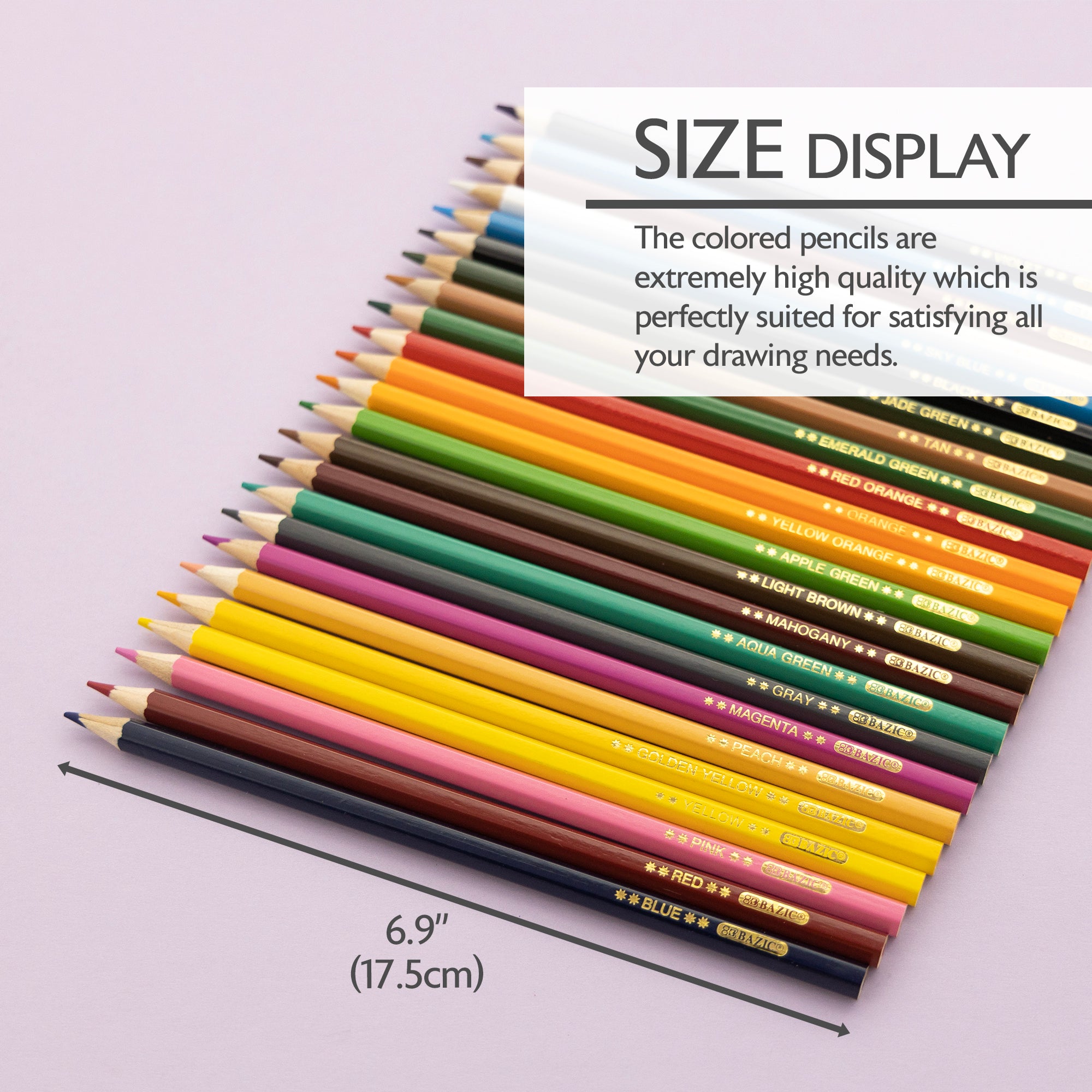 Colored Pencils, 24 Count, Pre-Sharpened, Classic Colors