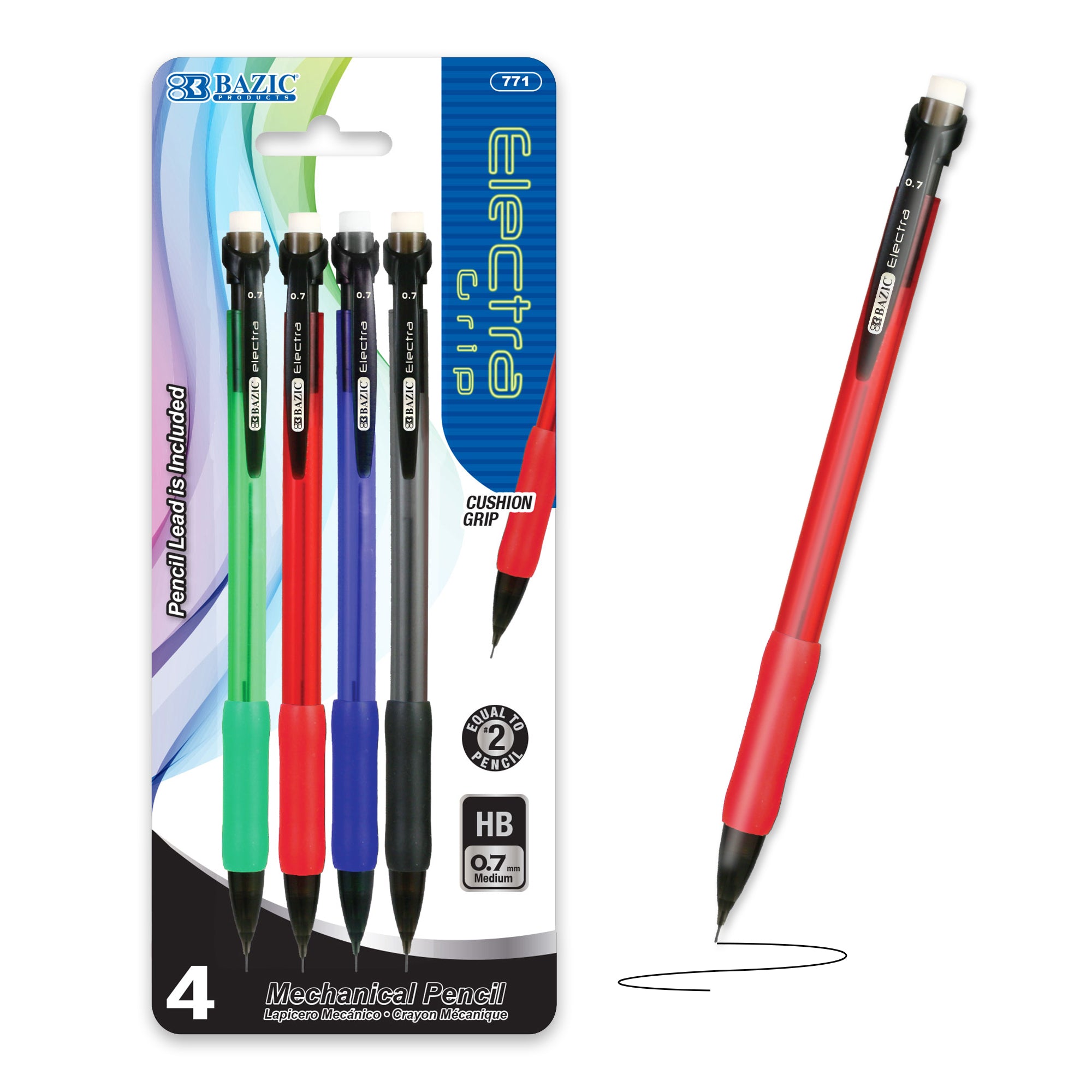 Electra 0.7 mm Mechanical Pencil with Grip (4/Pack)