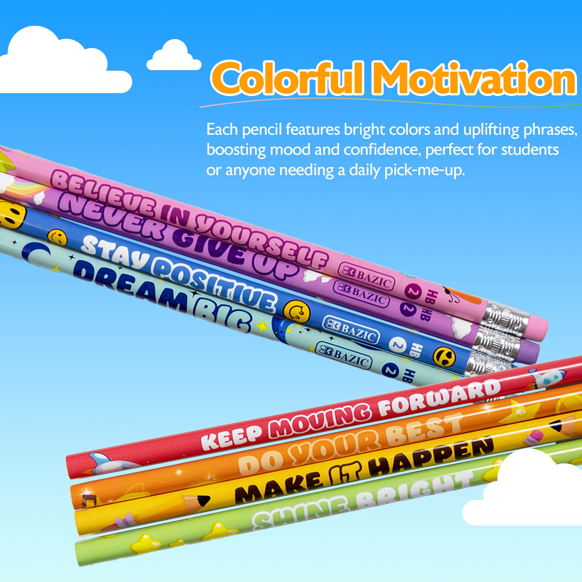 Inspire Motivational Pencil w/ Eraser (8/pack)