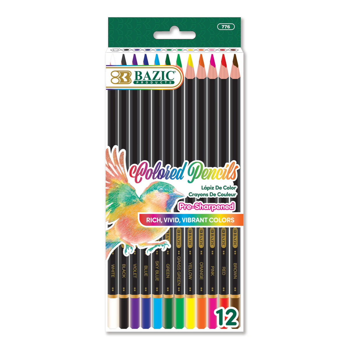 Designer Series Colored Pencils, 12 Colors, Pre-Sharpened