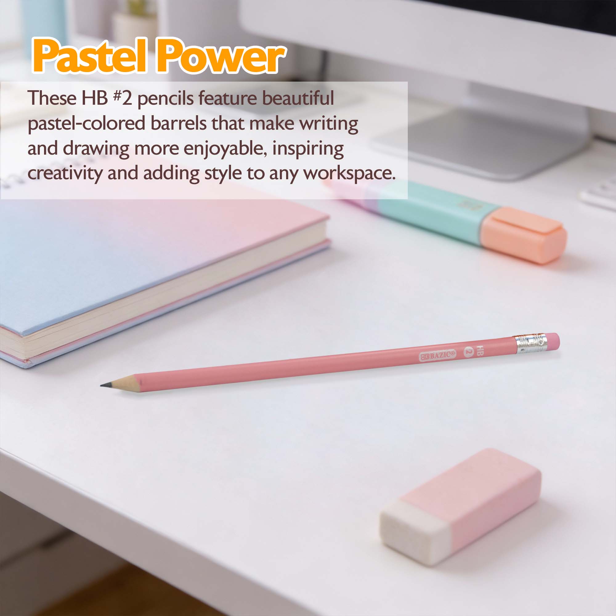 Pastel Pencil w/ Eraser (8/pack)