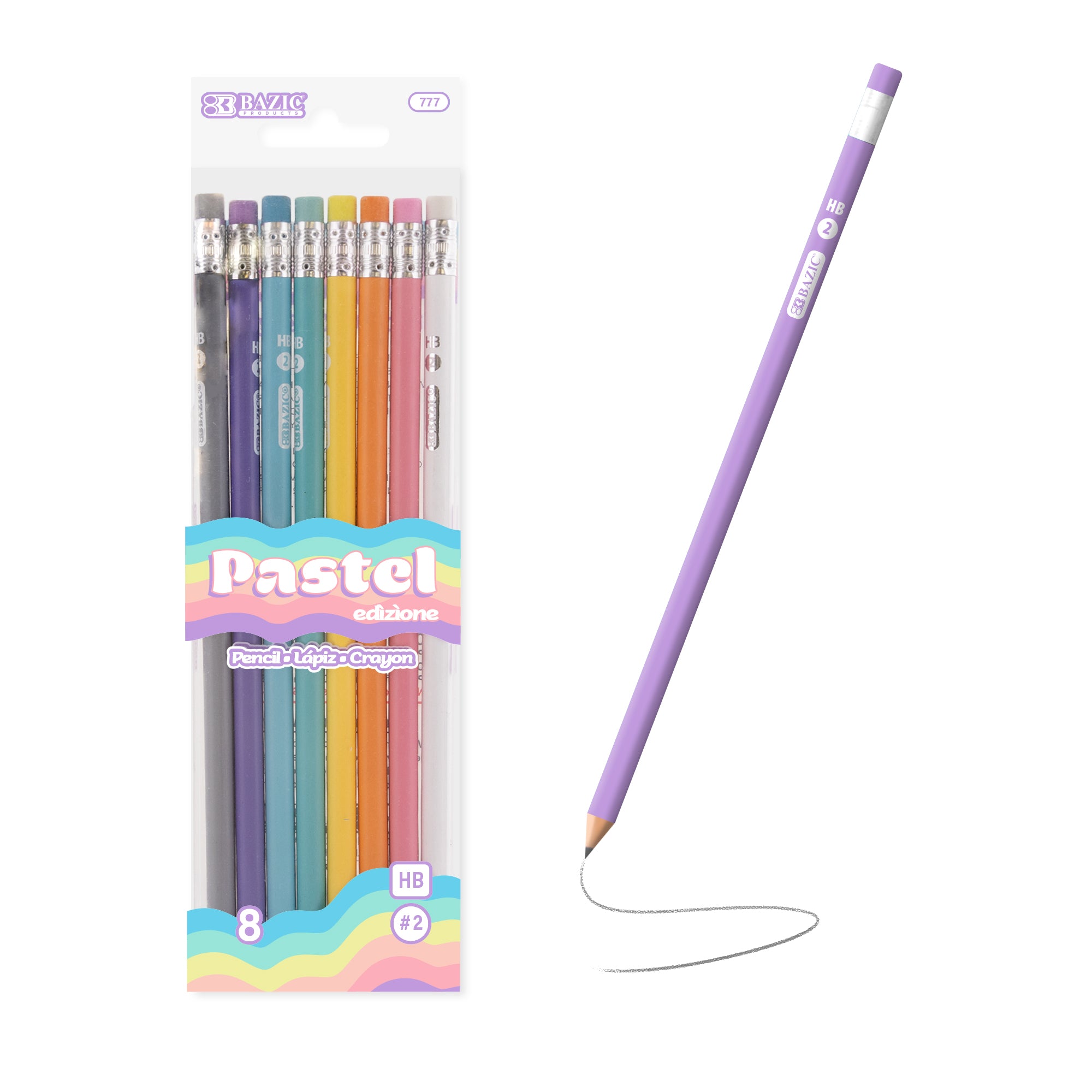 Pastel Pencil w/ Eraser (8/pack)