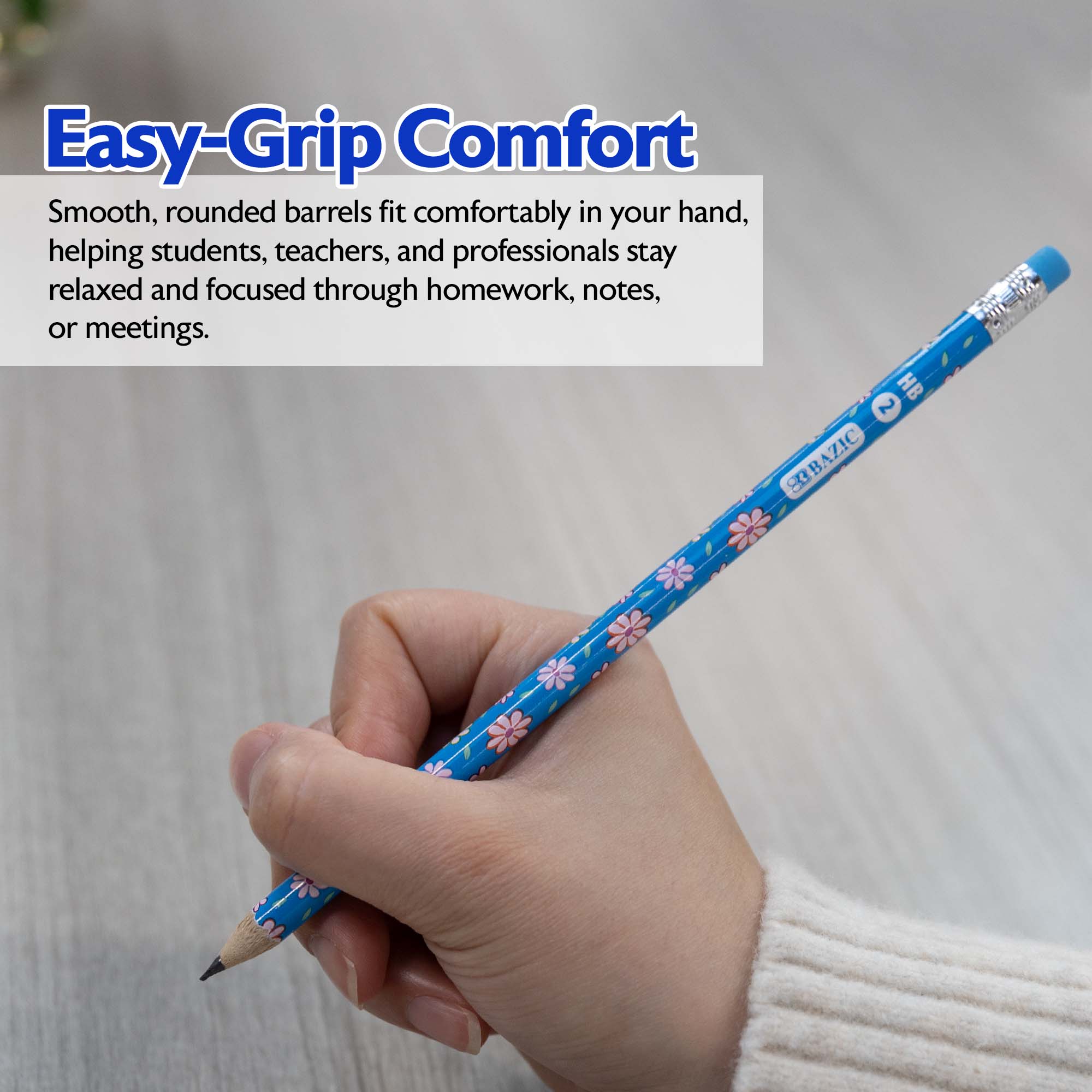 Floral Pencil w/ Eraser (8/pack)