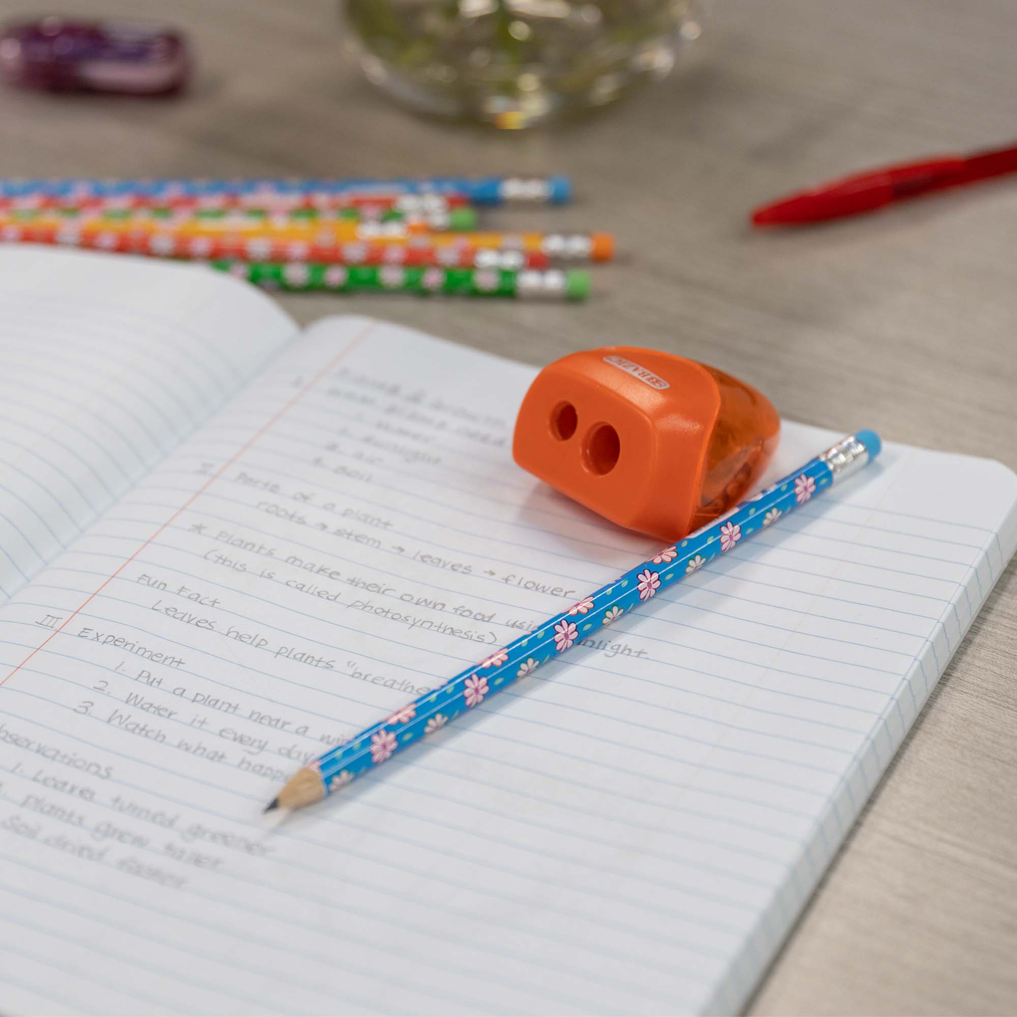 Floral Pencil w/ Eraser (8/pack)