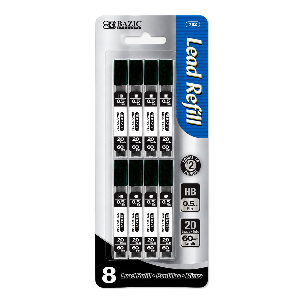 0.5mm HB Pencil Lead Refills, 8 Tubes x 20, 160 Pieces