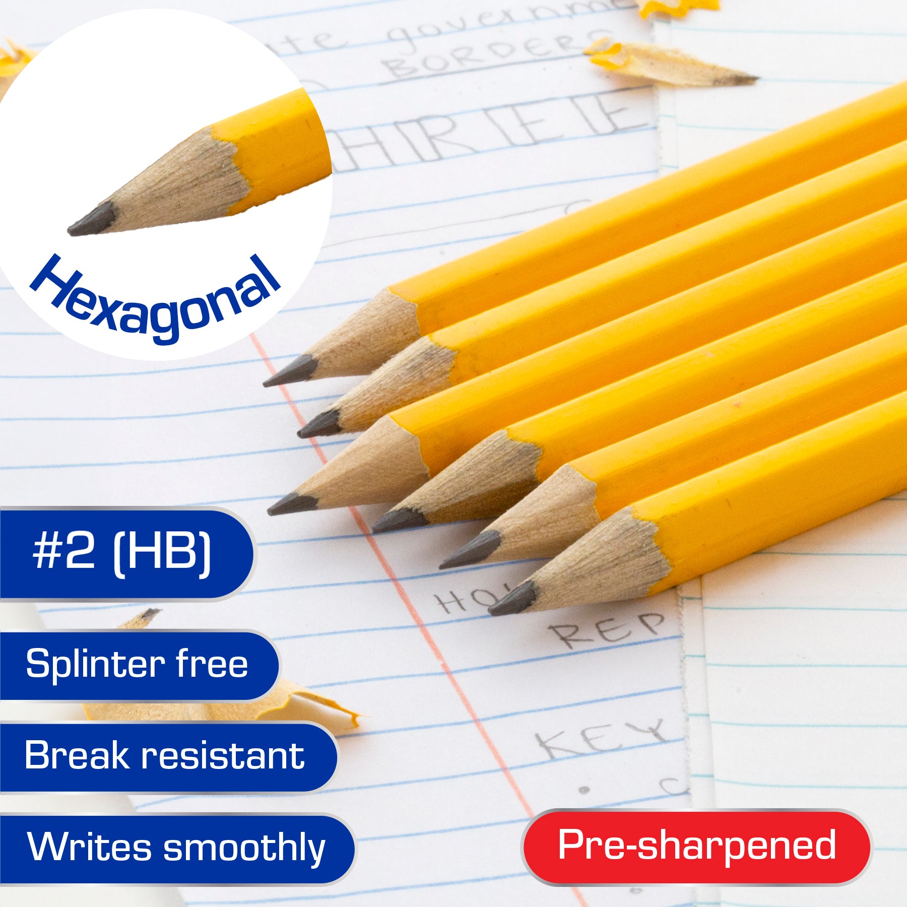 Next #2 HB Yellow Wood Pencils, 12 Count