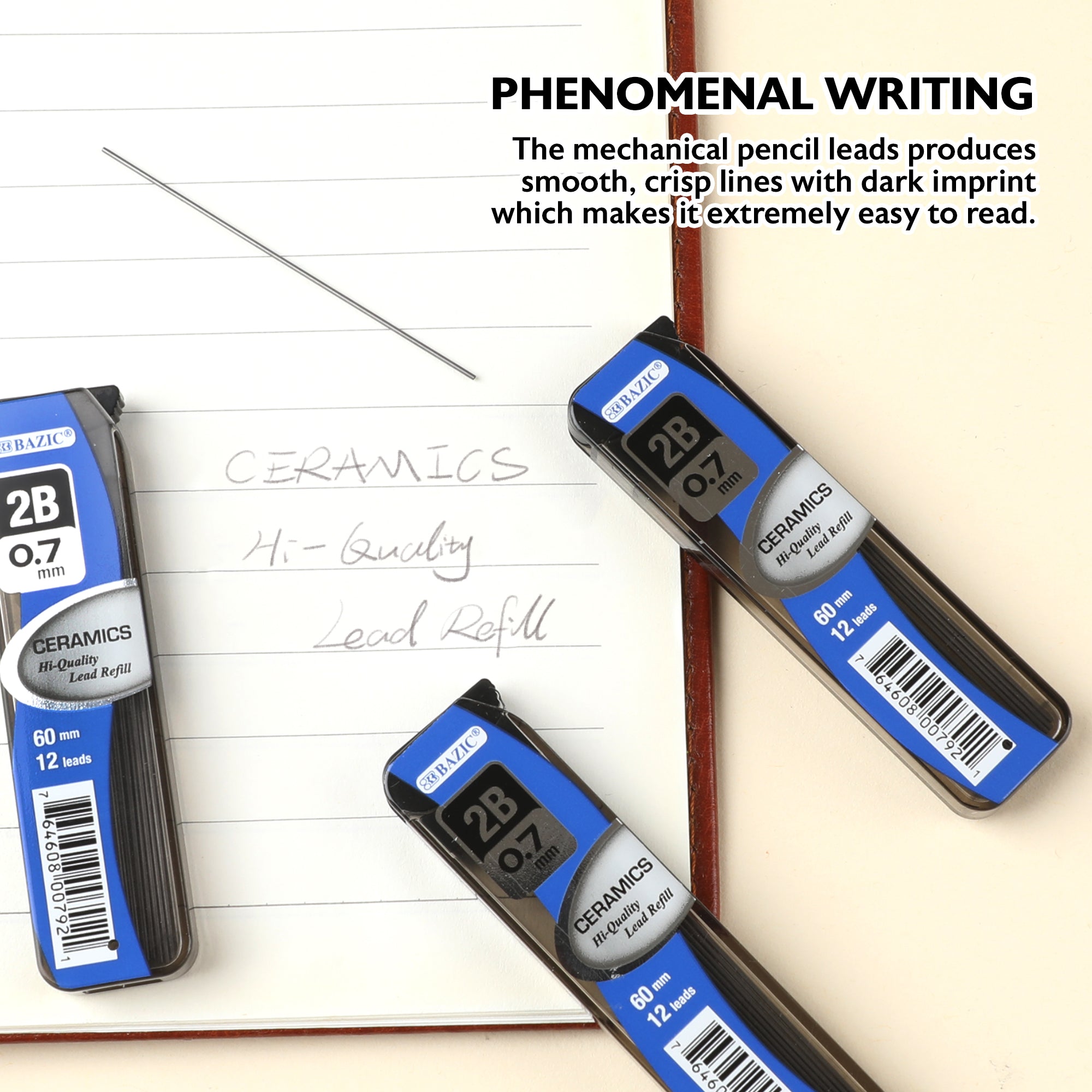 12 Ct. 0.7 mm Ceramics High-Quality Mechanical Pencil Lead (3/Pack)