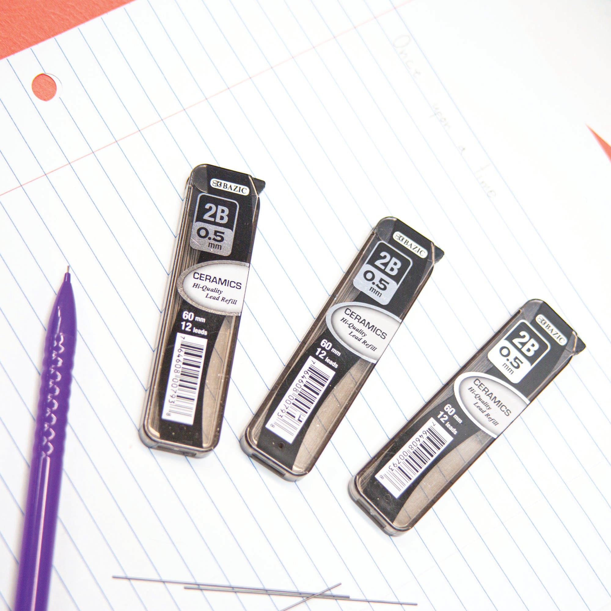 0.5 mm 2B Pencil Lead, 36 Count, 36 Pieces Total