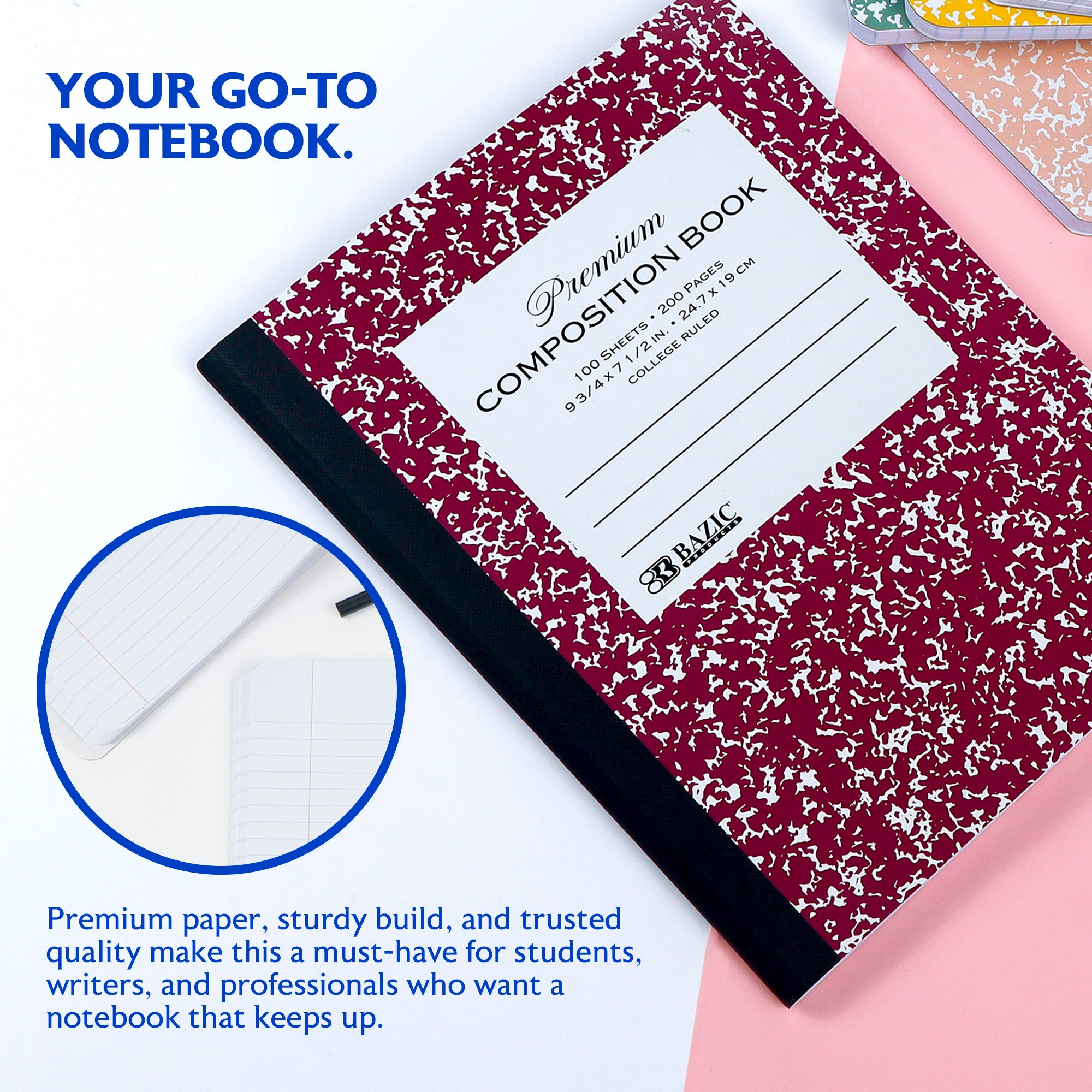 C/R 100 Ct. Premium Morandi Color Marble Composition Book