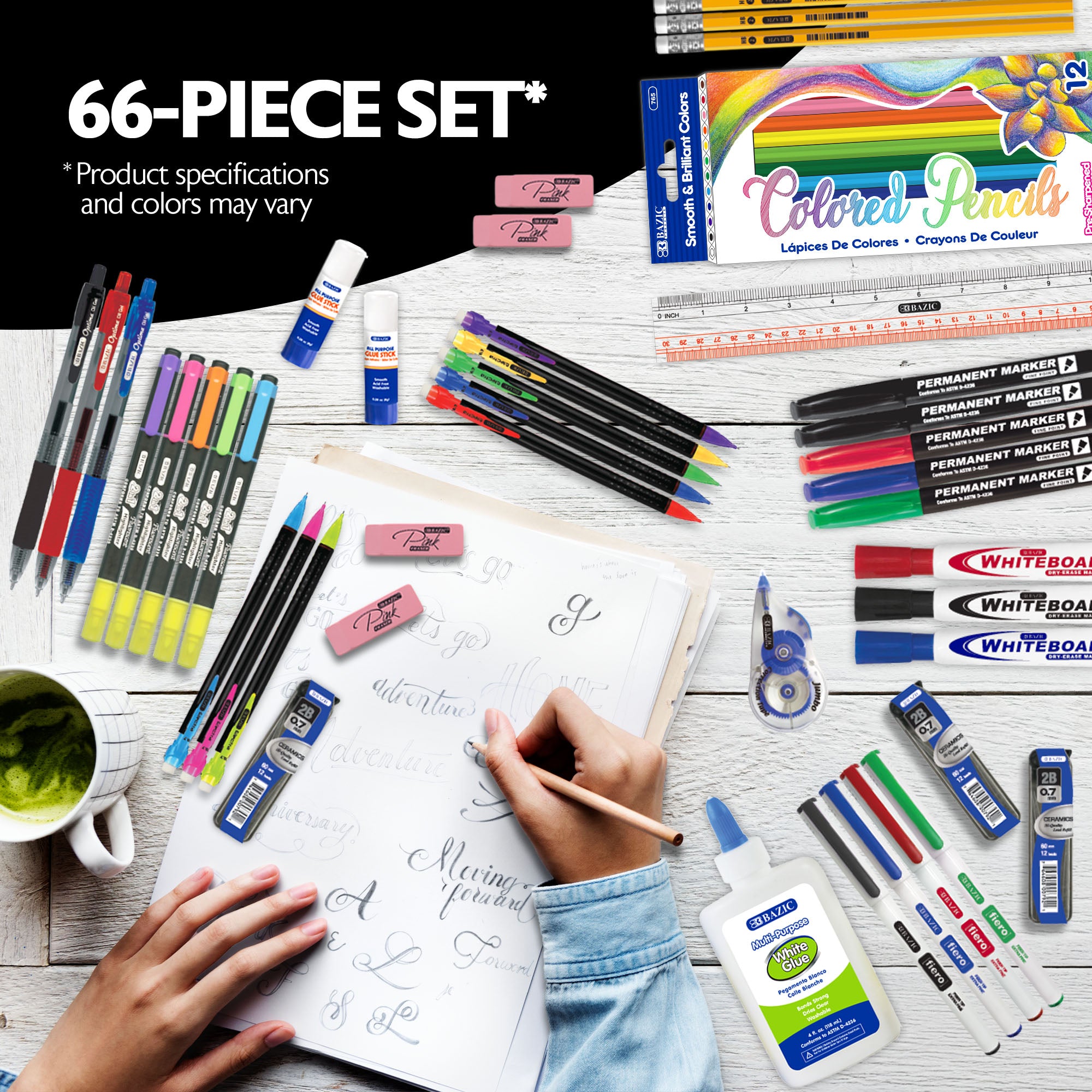 Back to School Supplies Kit, 66 Pieces