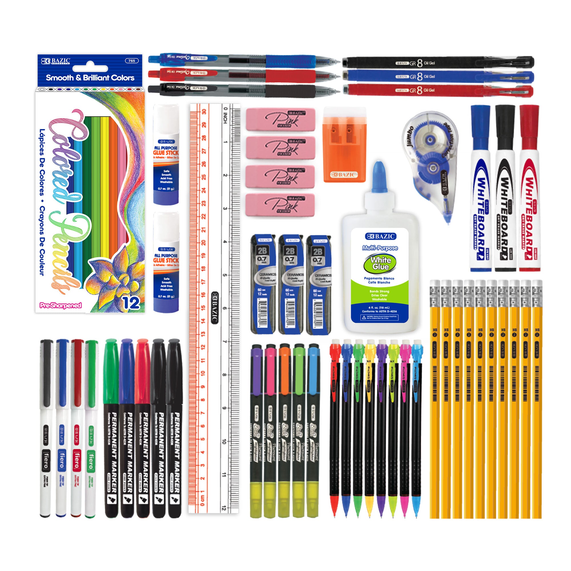 Back to School Supplies Kit, 66 Pieces
