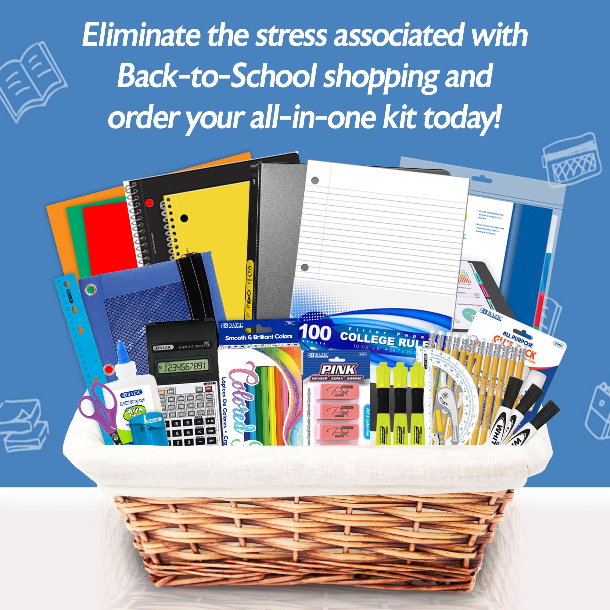 Middle and High School Supplies Kit, 22 Pieces