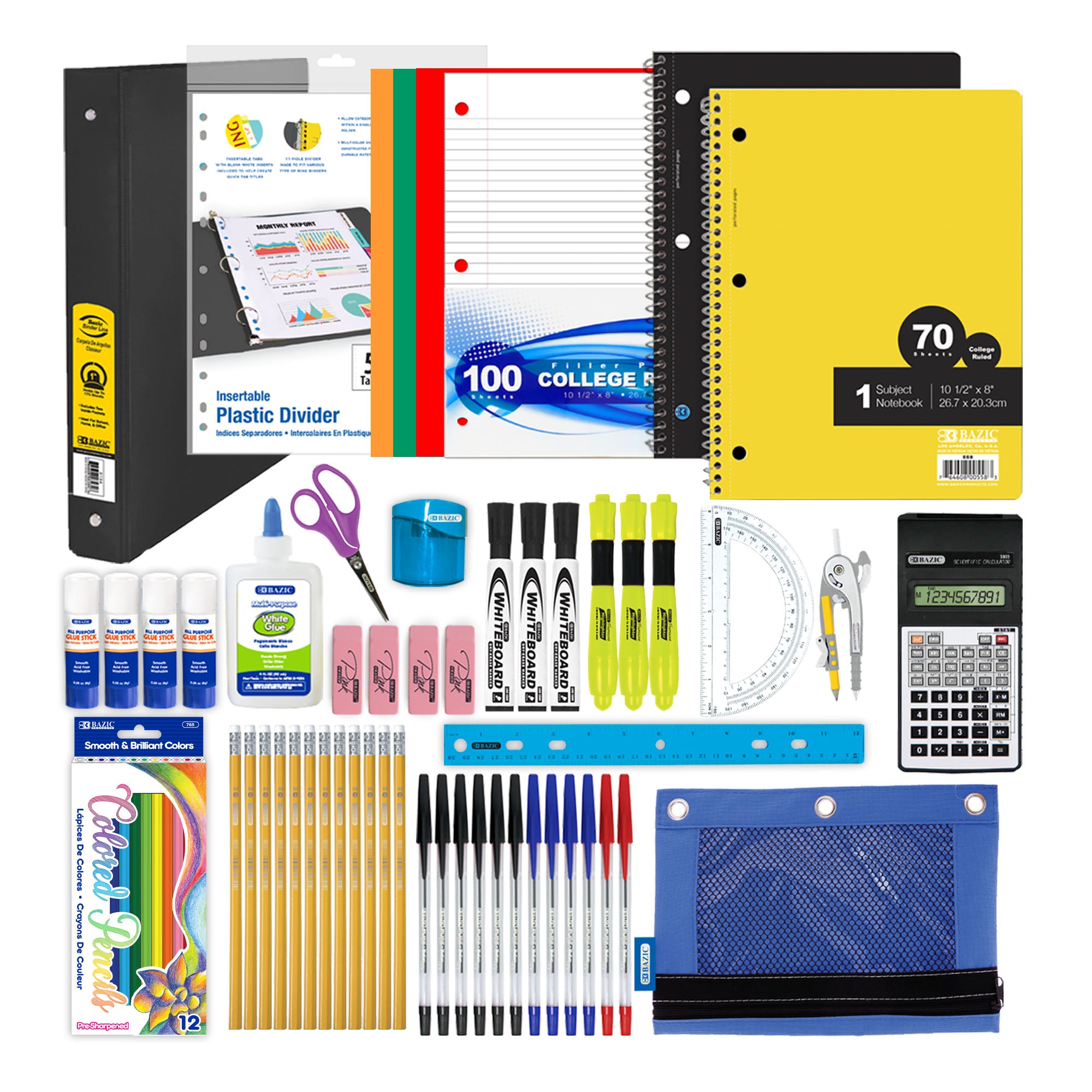 Middle and High School Supplies Kit, 22 Pieces