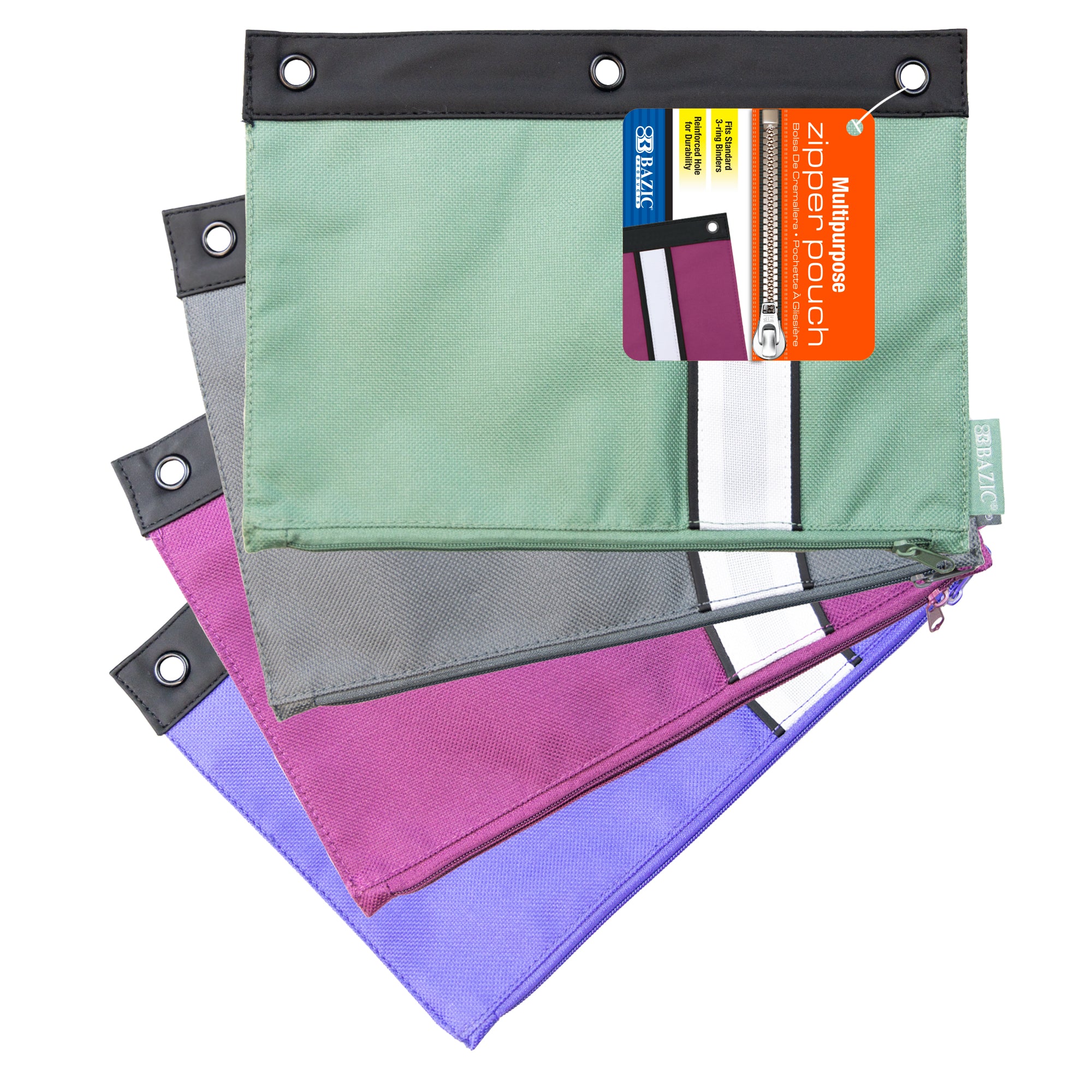 Assorted Color 3-Ring Pencil Pouch