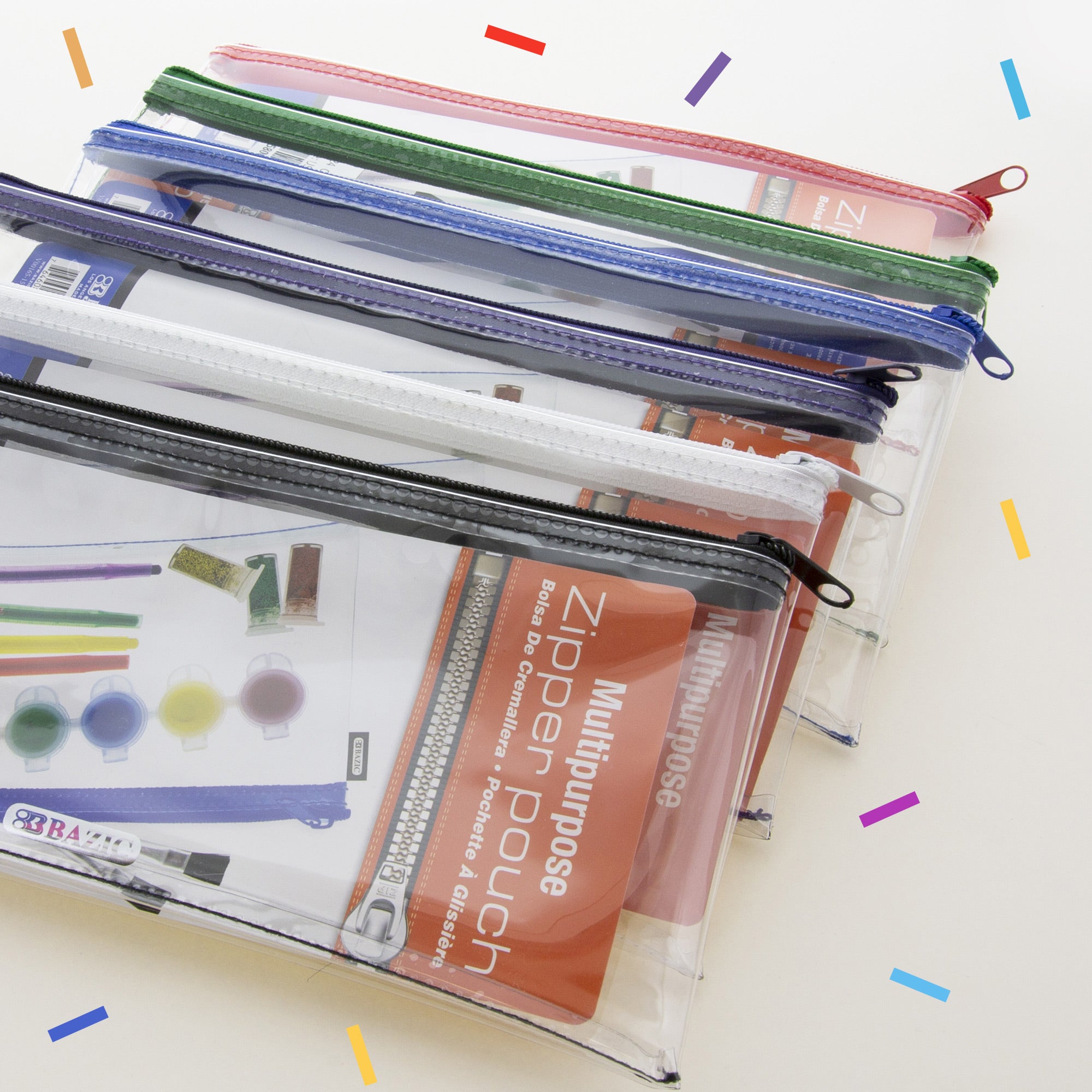 Clear Pencil Pouch, 11 x 5 in, for School Binders Supplies