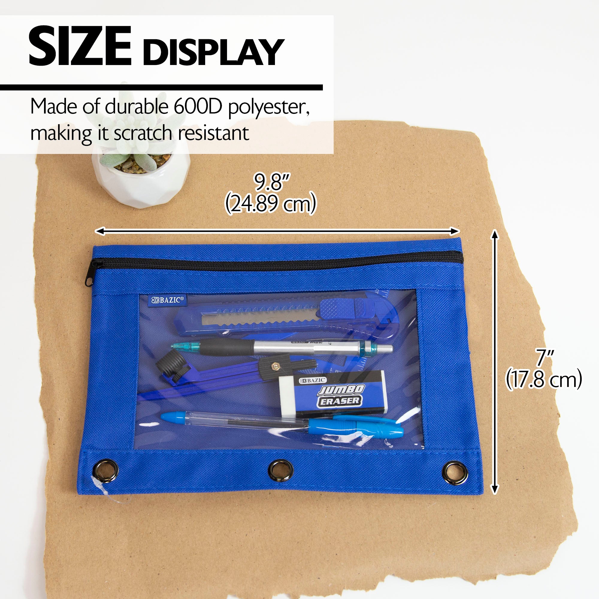 3-Ring Pencil Pouch w/ Clear Window