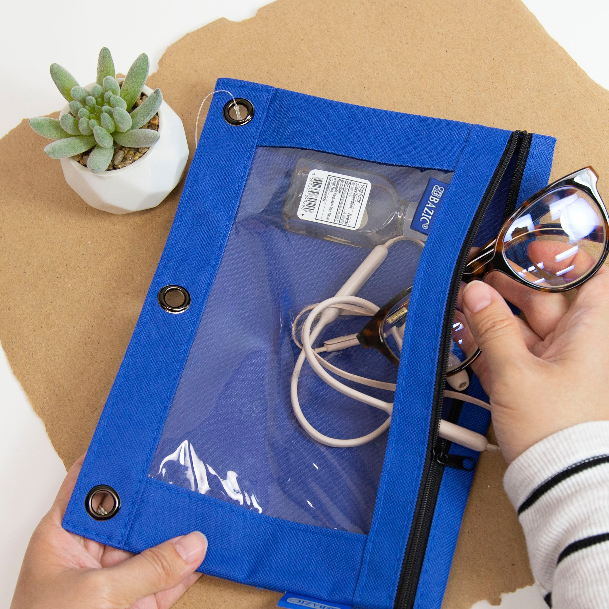 3-Ring Pencil Pouch w/ Clear Window