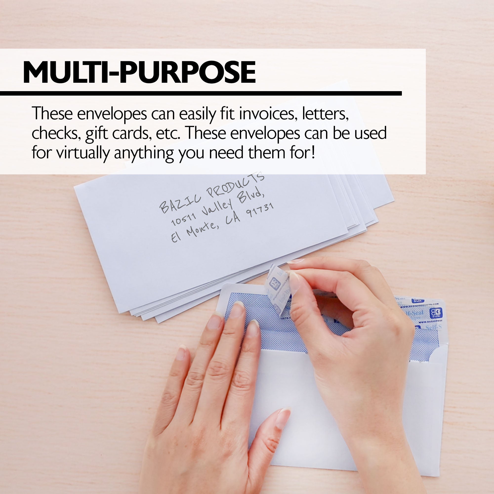 #6 3/4 Security White Envelopes, 55 Count, Self-Seal Closure