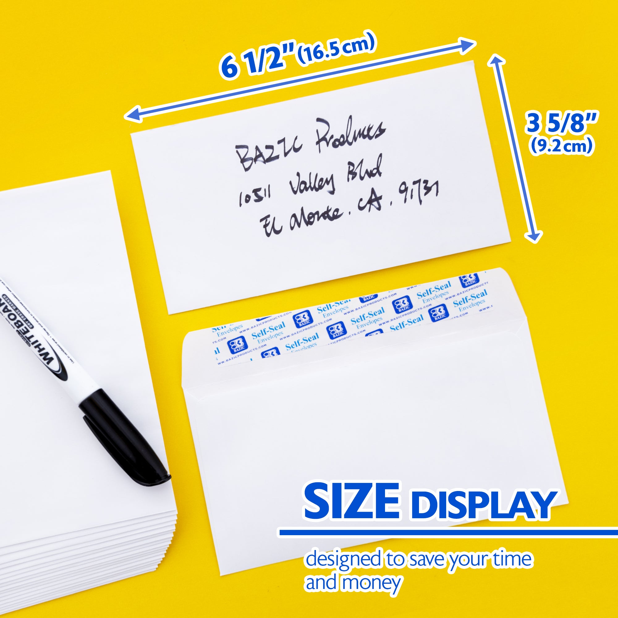 No. 6.75 Self-Seal White Envelopes, 100 Count