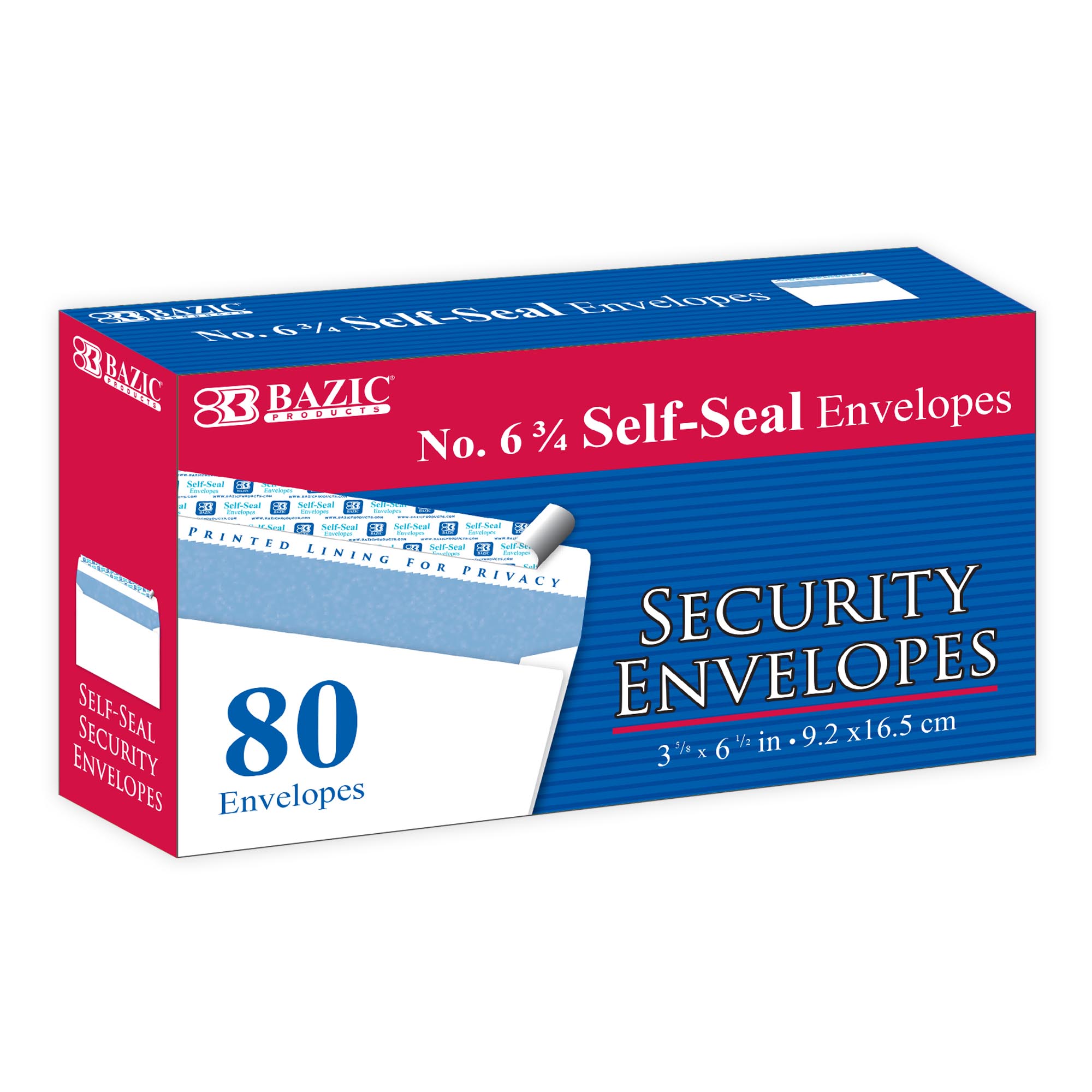 Security Envelopes, No. 6.75, Self-Seal, 80 Count