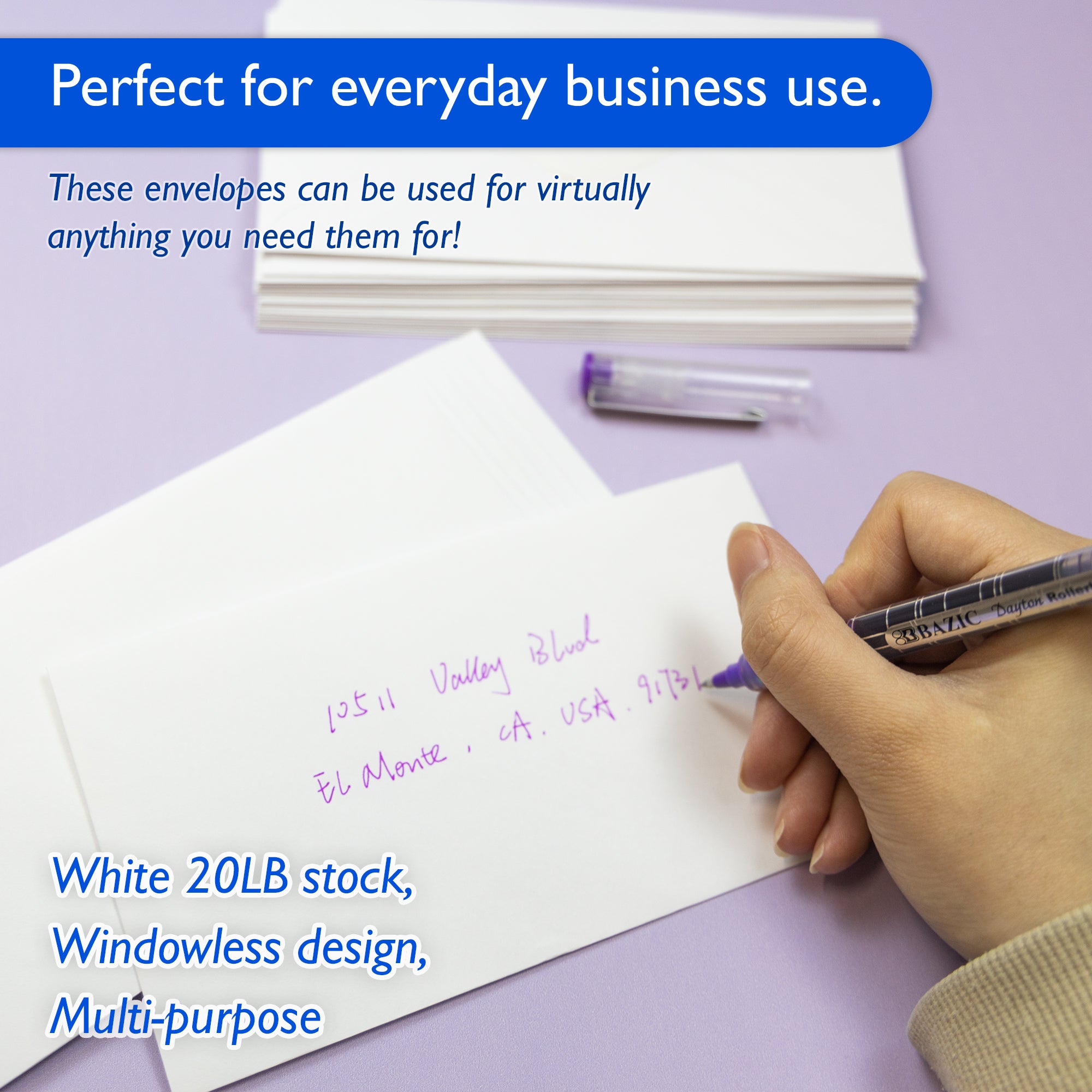 #6 3/4 Gummed White Envelopes