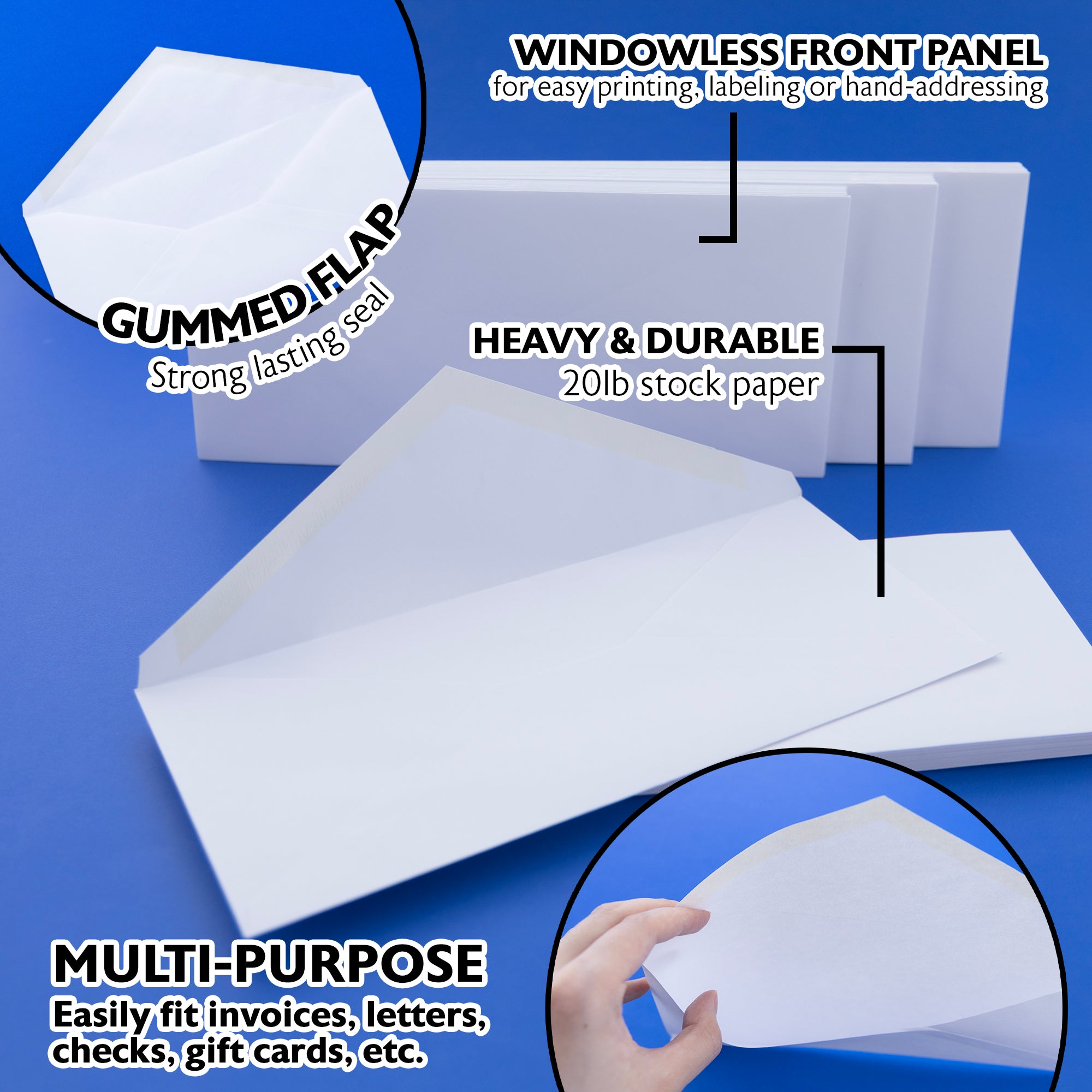 #10 Gummed White Envelopes