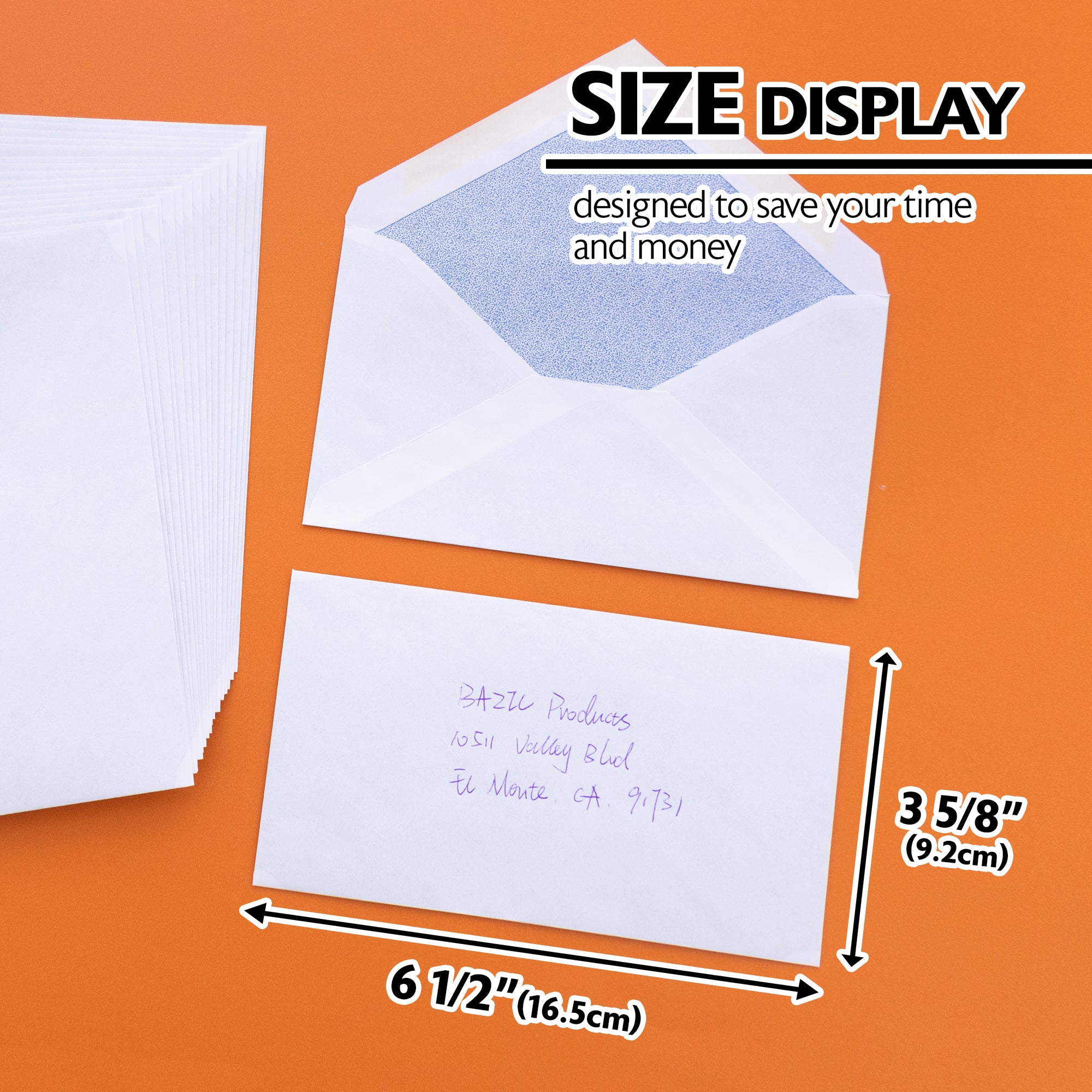 #6 3/4 Security White Envelopes, 80 Count, Gummed Closure