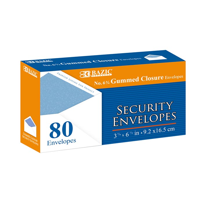Security Envelopes w/ Gummed Closure 