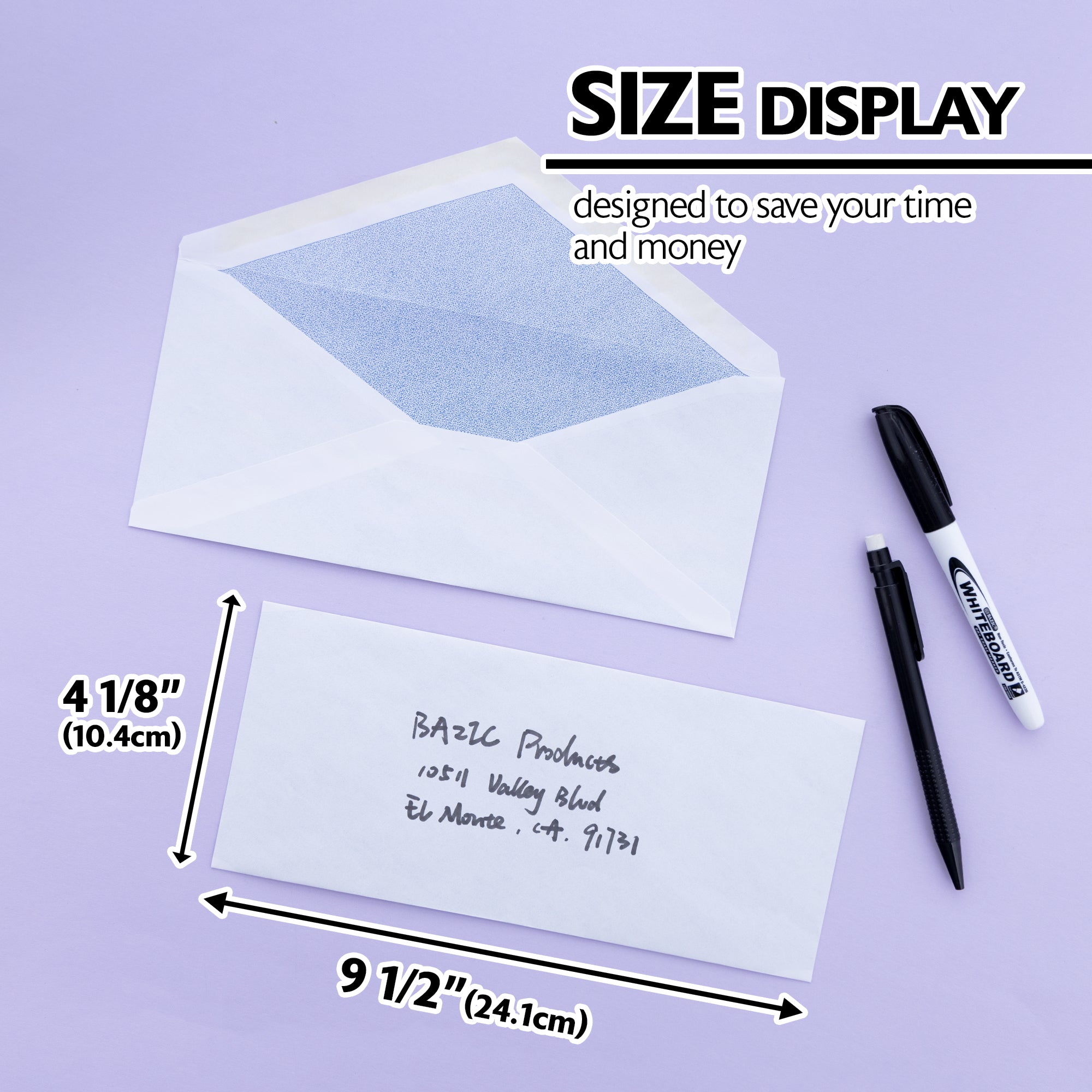 #10 Security White Envelopes, 40 Count, Gummed Closure