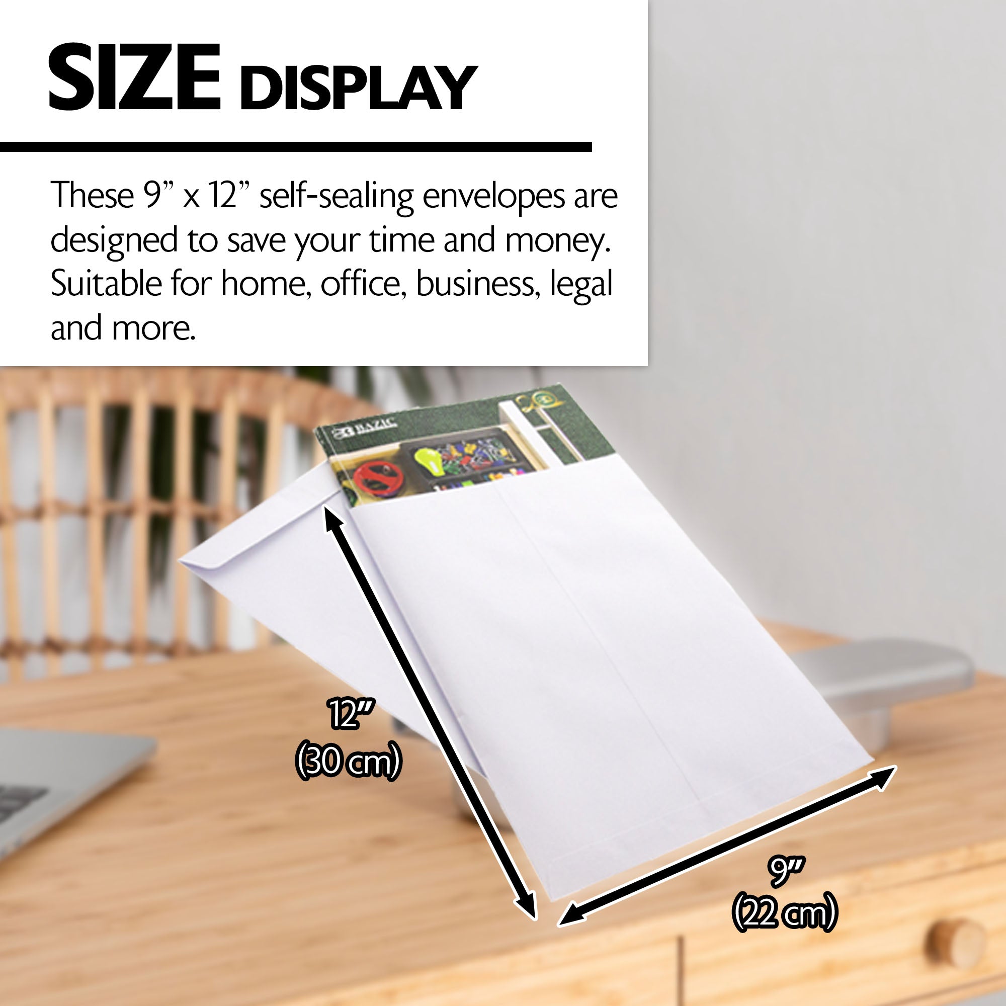 9" x 12" Self-Seal White Envelope (5/Pack)