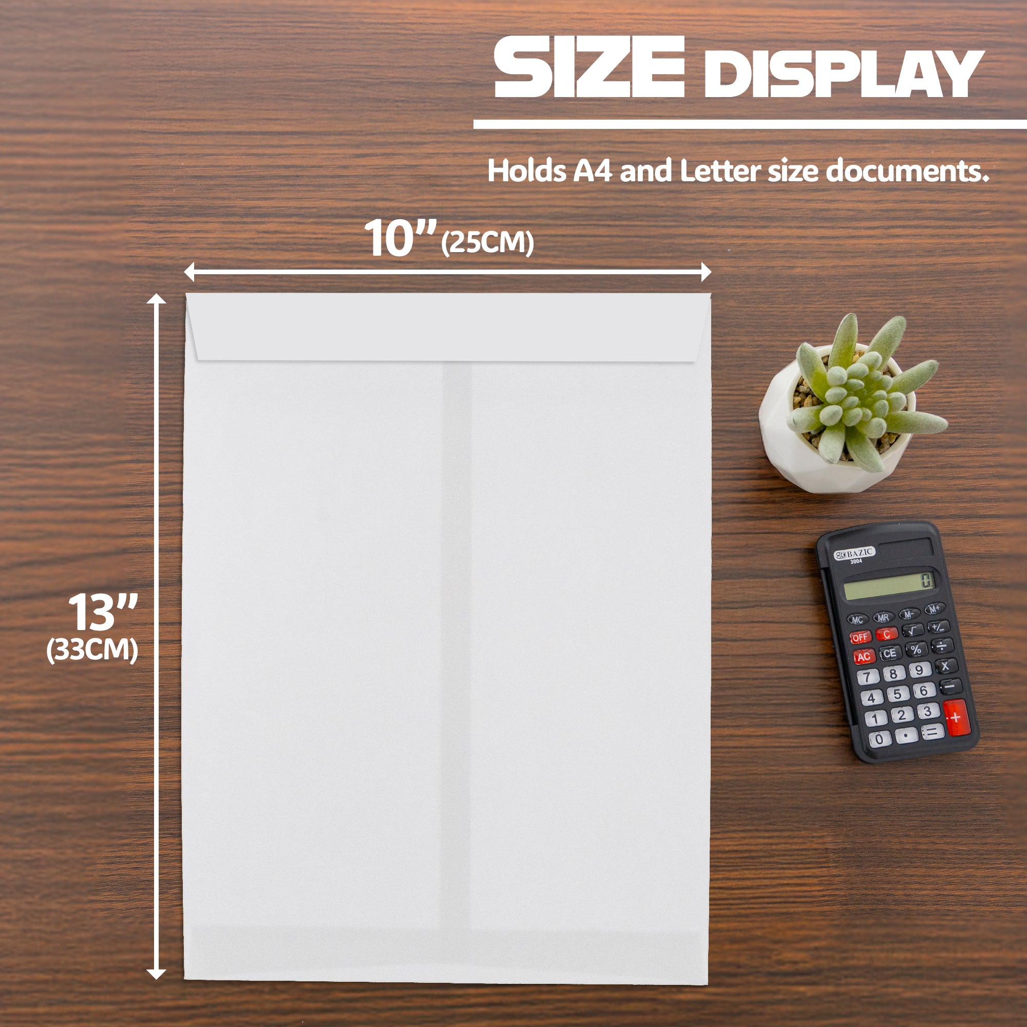 10 x 13 in White Envelopes, 4 Count, Self-Seal Closure
