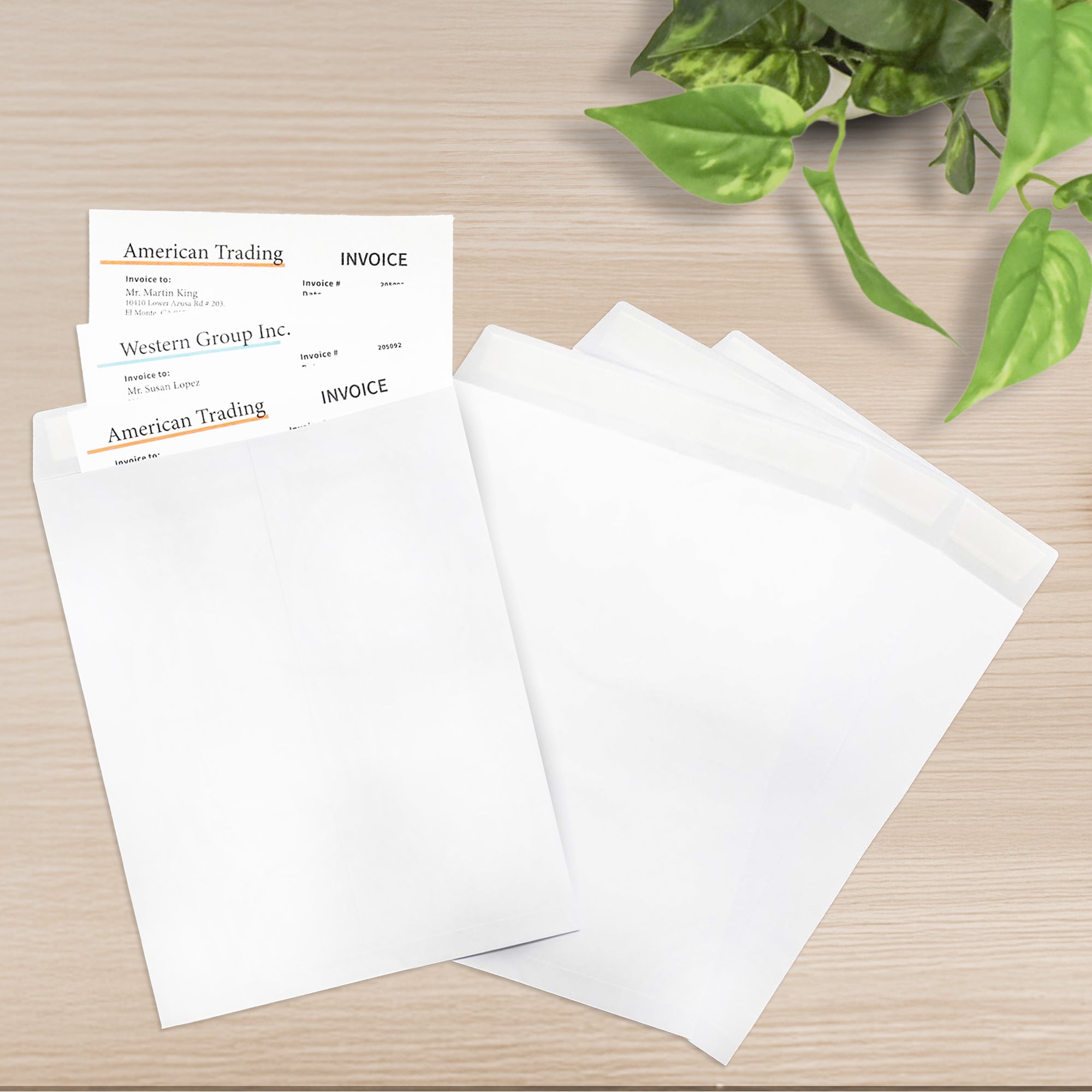10 x 13 in White Envelopes, 4 Count, Self-Seal Closure