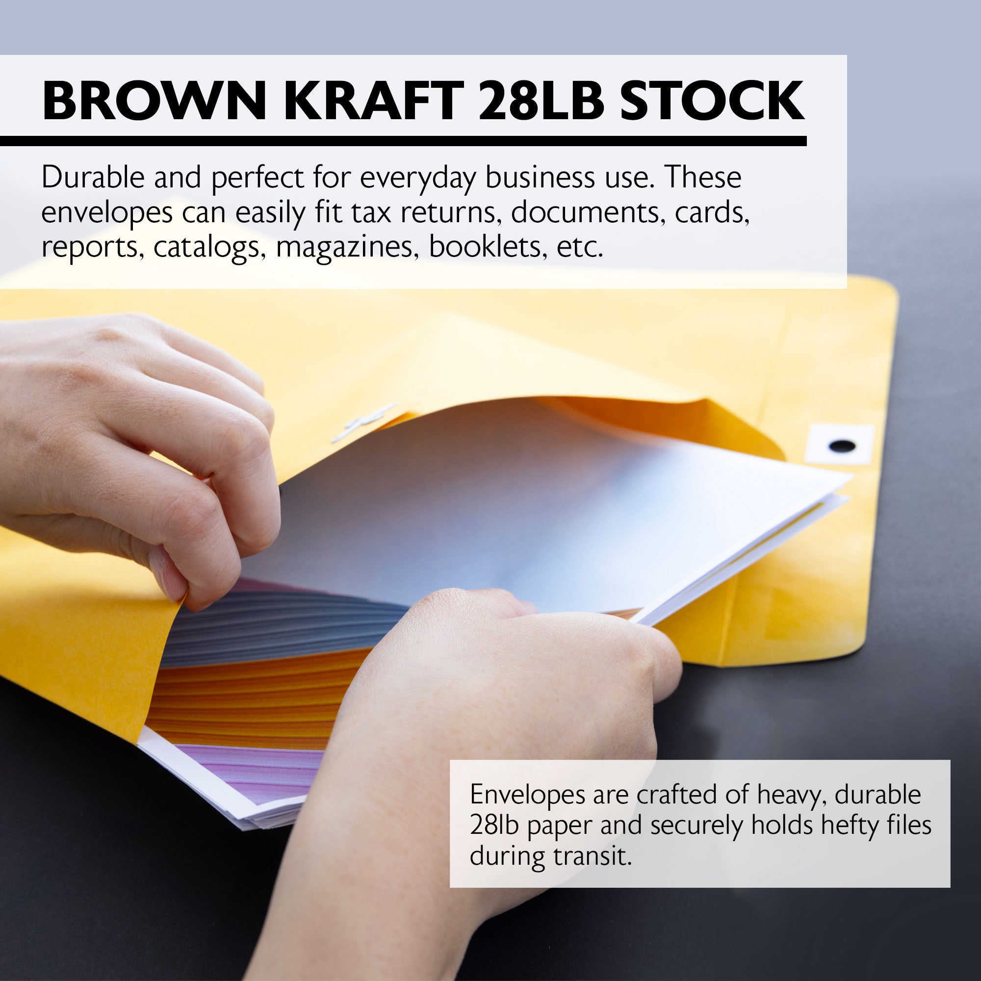 10 x 13 in Clasp Envelopes, 3 Count, Metal Clasp Closure