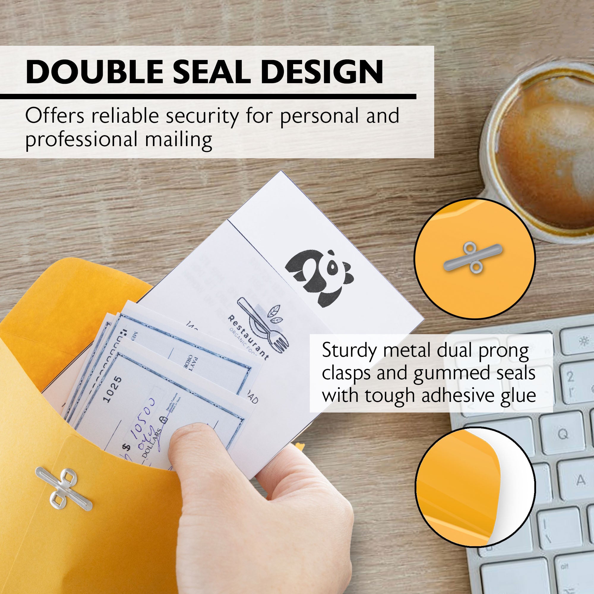 6 x 9 in Clasp Envelopes, 100 Count, Metal Clasp Closure