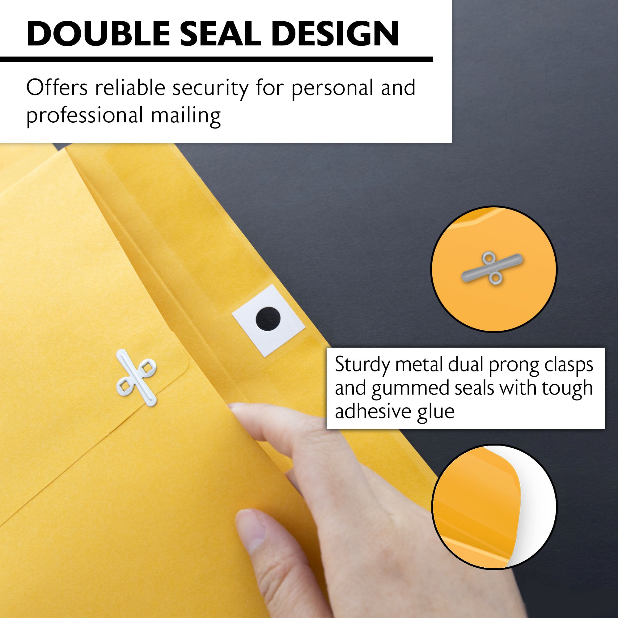10 x 13 in Clasp Envelopes, 100 Count, Metal Clasp Closure