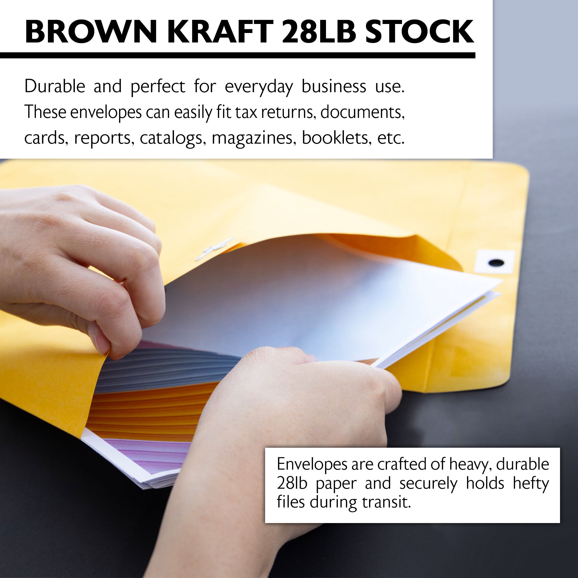 10 x 13 in Clasp Envelopes, 100 Count, Metal Clasp Closure