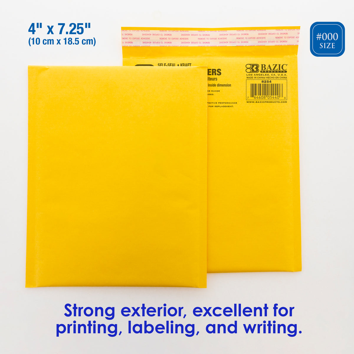 #000 Self-Seal Bubble Mailer, 4 x 7.25 in