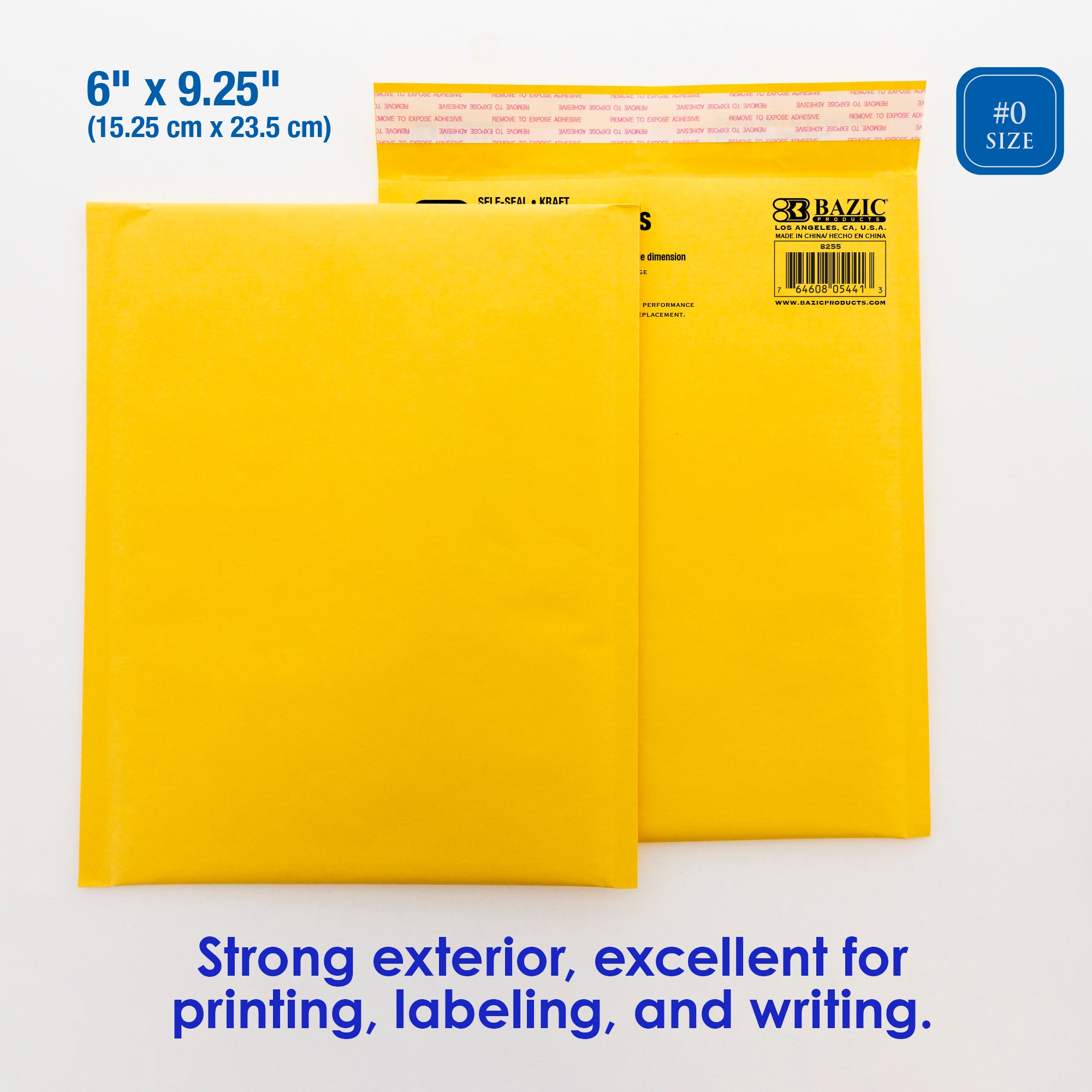 #0 Kraft Bubble Mailers, 6 x 9.25 in, Self-Seal