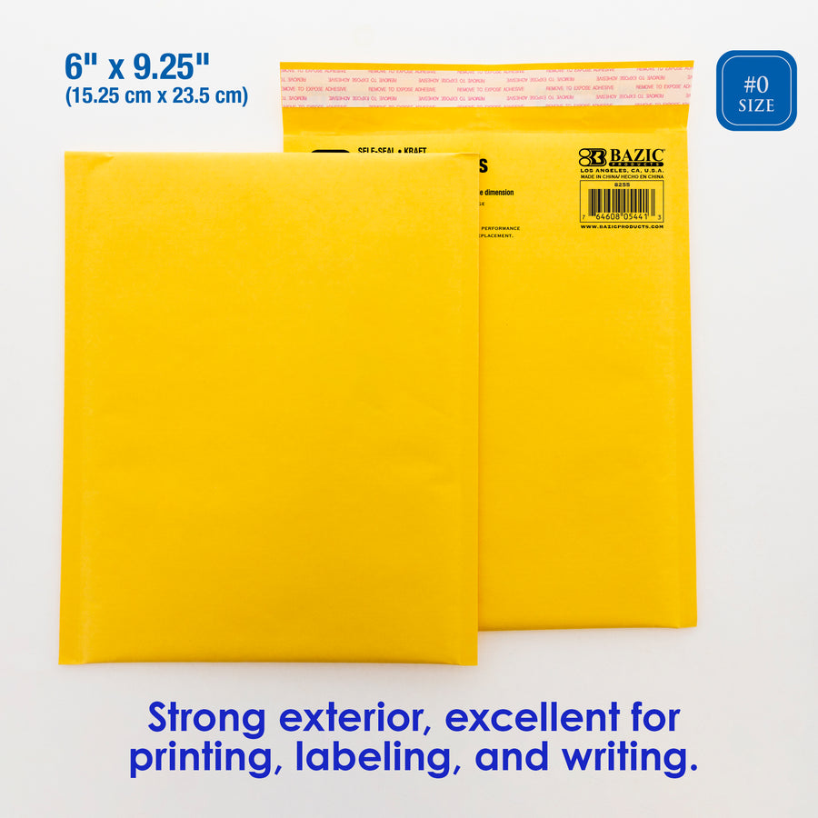 Self-Seal Bubble Mailers (#0) 6" x 9.25"