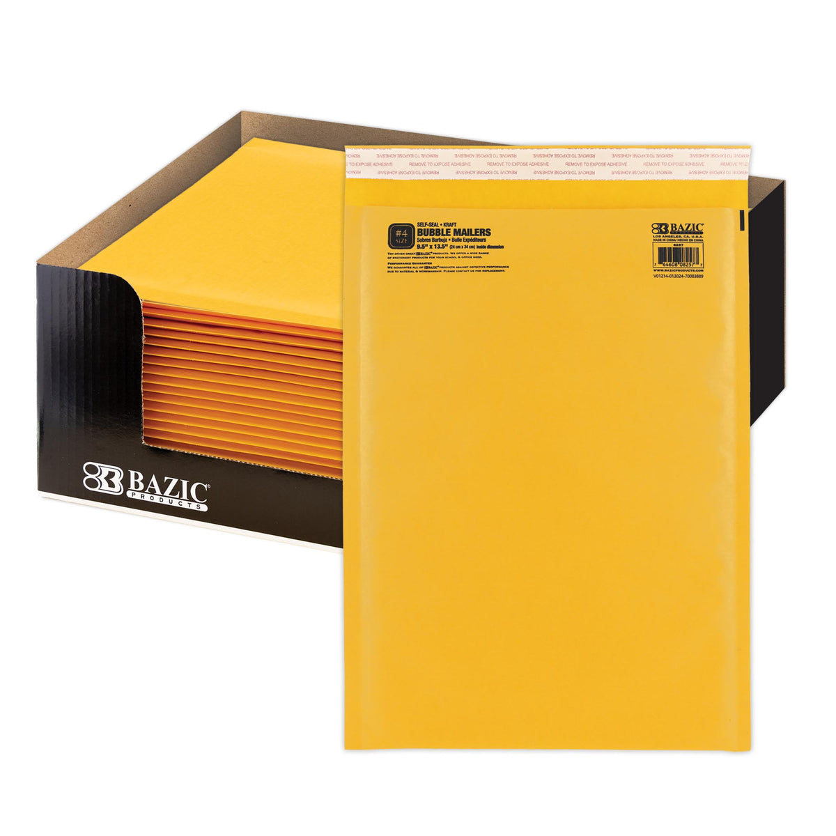 BAZIC #4 Self-Seal Bubble Mailer, 9.5 x 13.5 in
