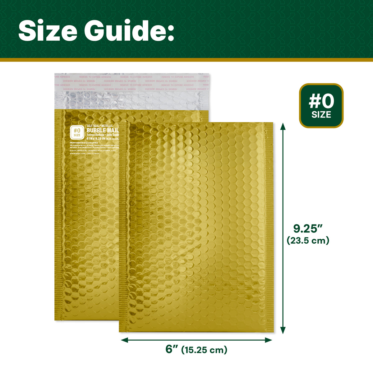 Metallic Bubble Mailers #0, 6 x 9.25 in Padded Envelopes