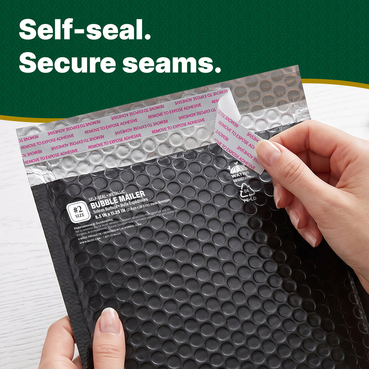 8.5 x 11.25 In Metallic Bubble Mailers, #2, 3-Count